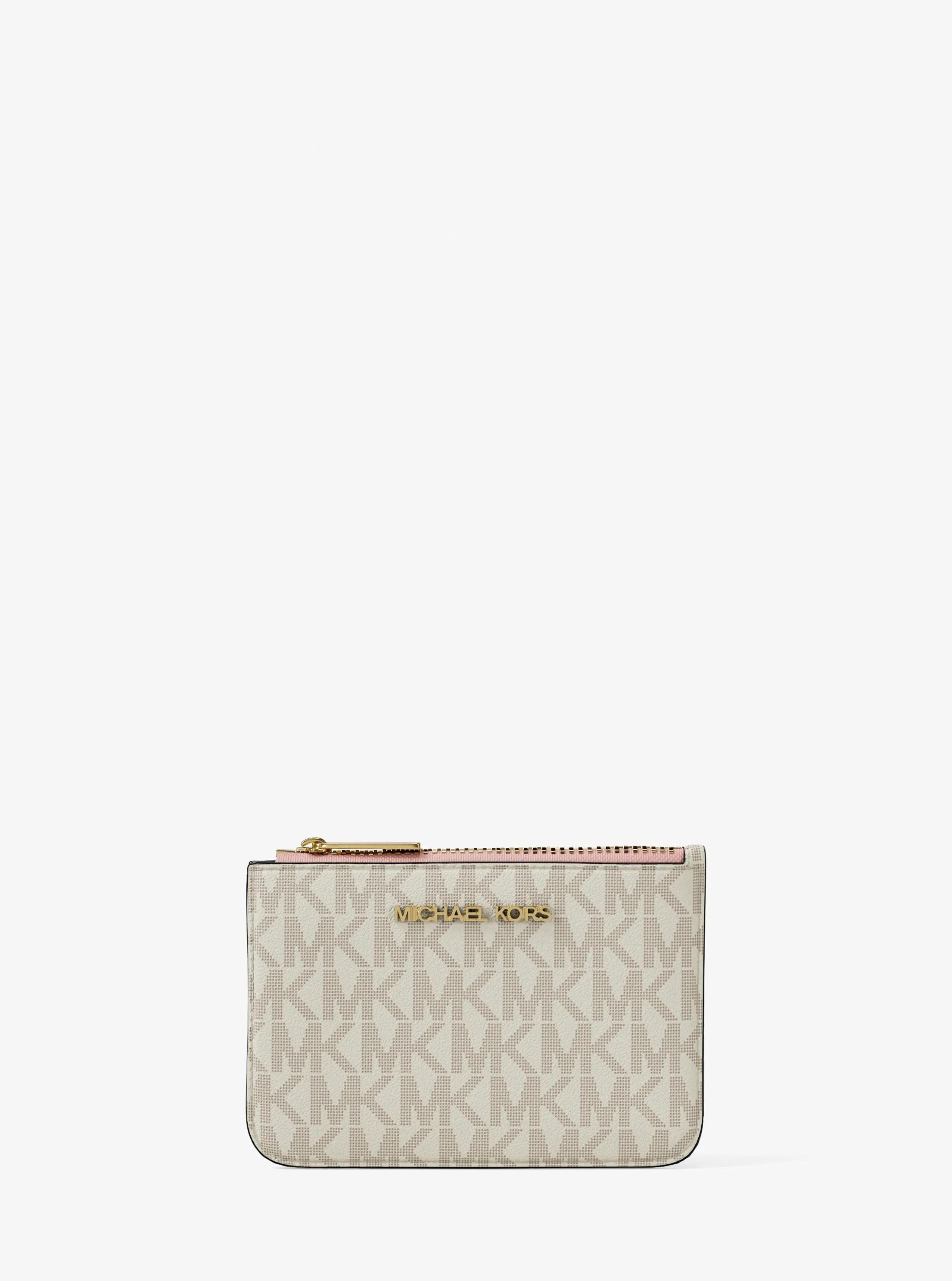 Jet Set Travel Small Signature Logo Coin Purse in PWD BLSH MLT | Michael Kors