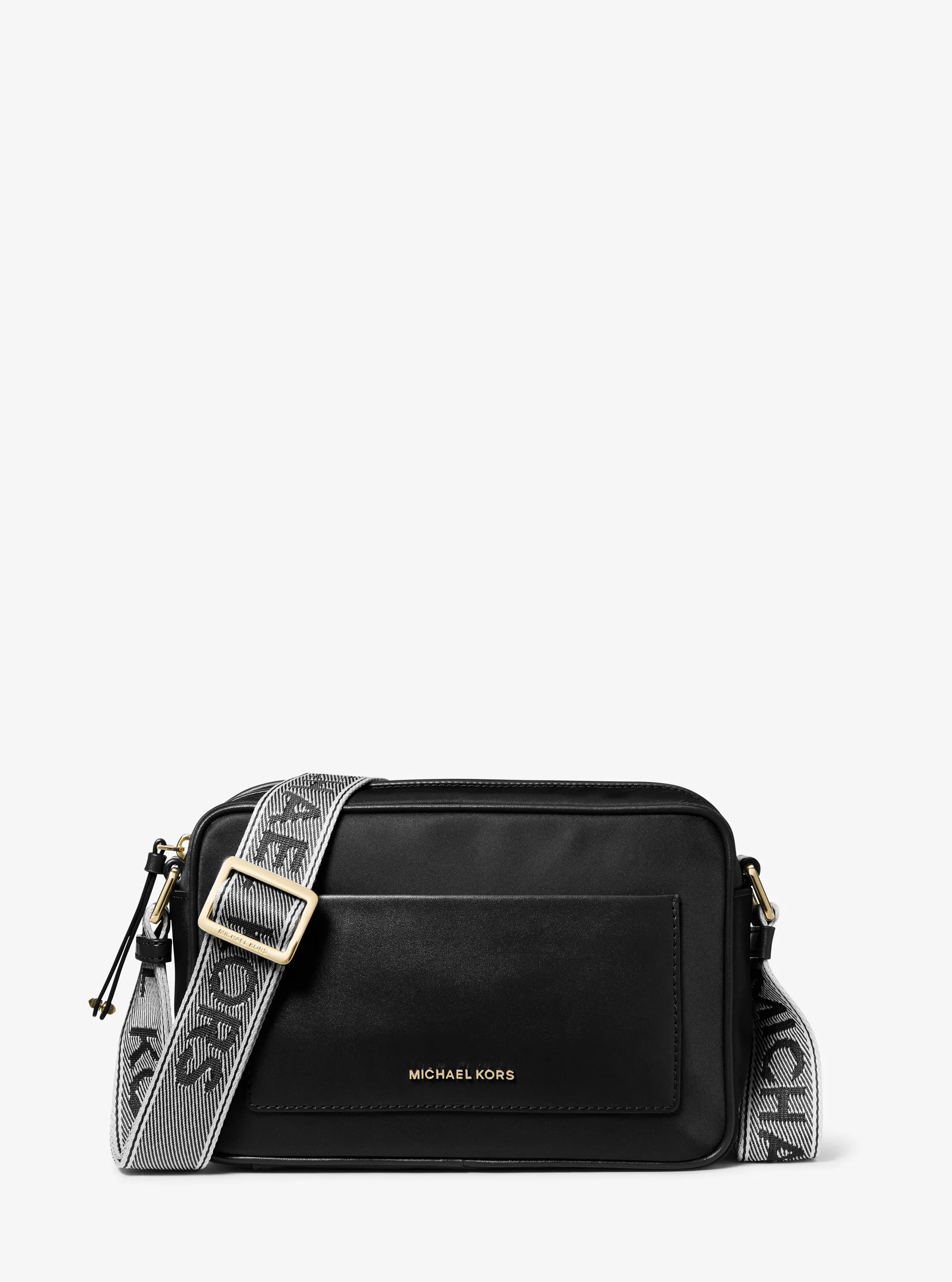 Grand sac &agrave; bandouli&egrave;re Jet Set en gabardine de nylon in NOIR | Michael Kors