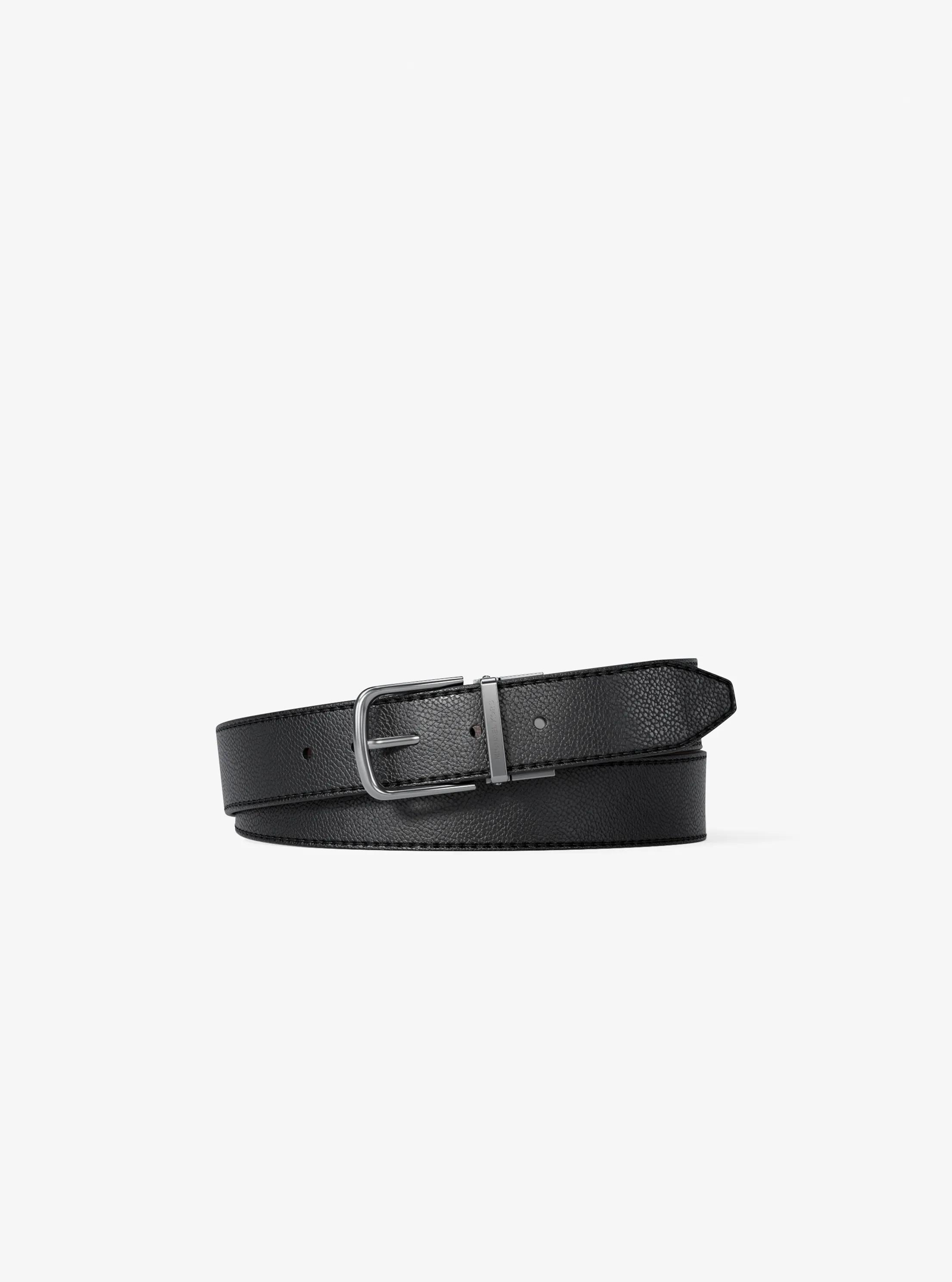 Pebbled Leather Belt in BLK/BROWN | Michael Kors