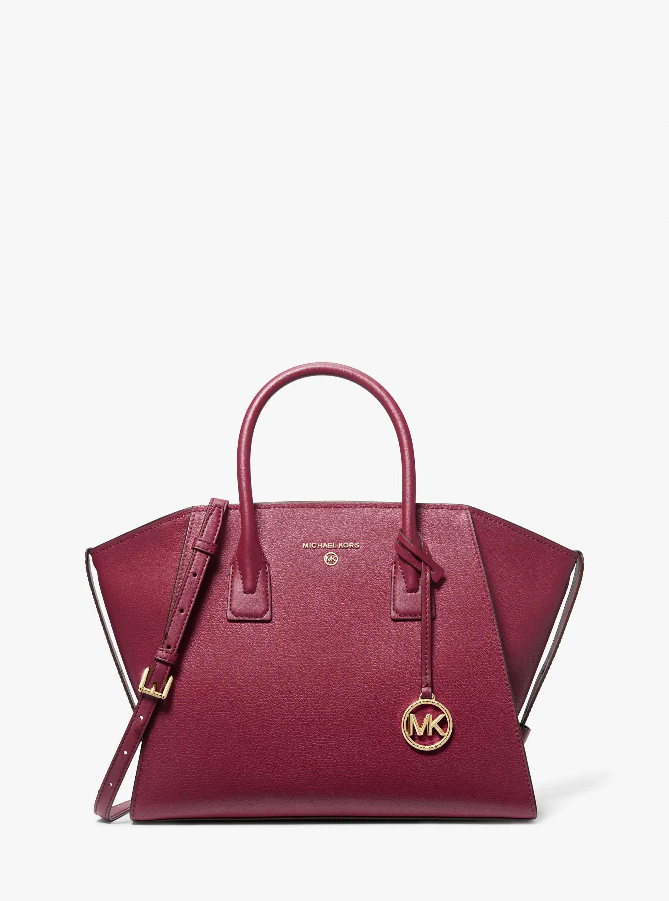 Bolso satchel Avril de piel con cremallera superior in MORA | Michael Kors