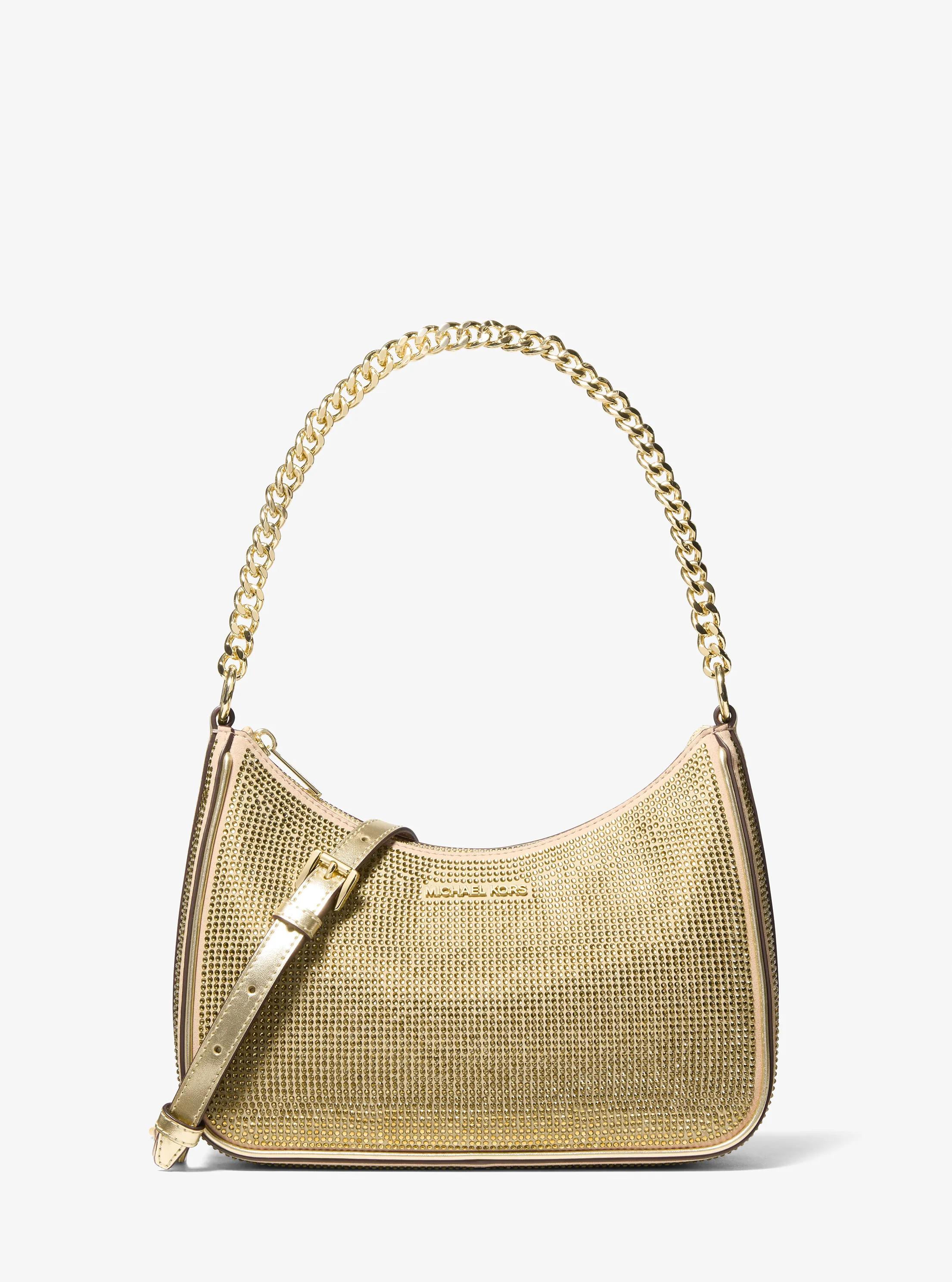 Jet Set Travel Large Sequined Metallic Convertible Crossbody Bag in OR P&Acirc;LE | Michael Kors