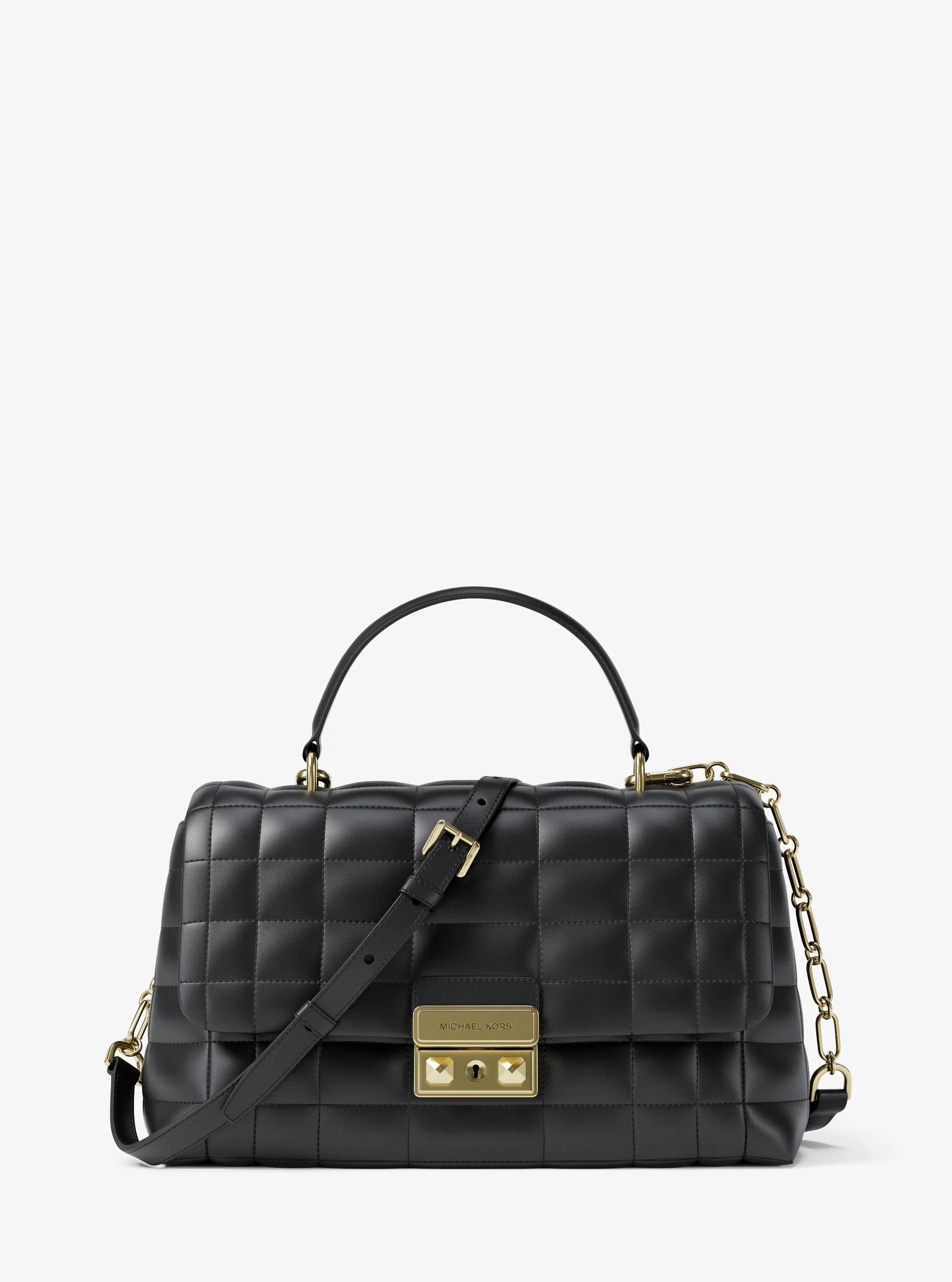 Bolso satchel Tribeca mediano de piel acolchada in NEGRO | Michael Kors
