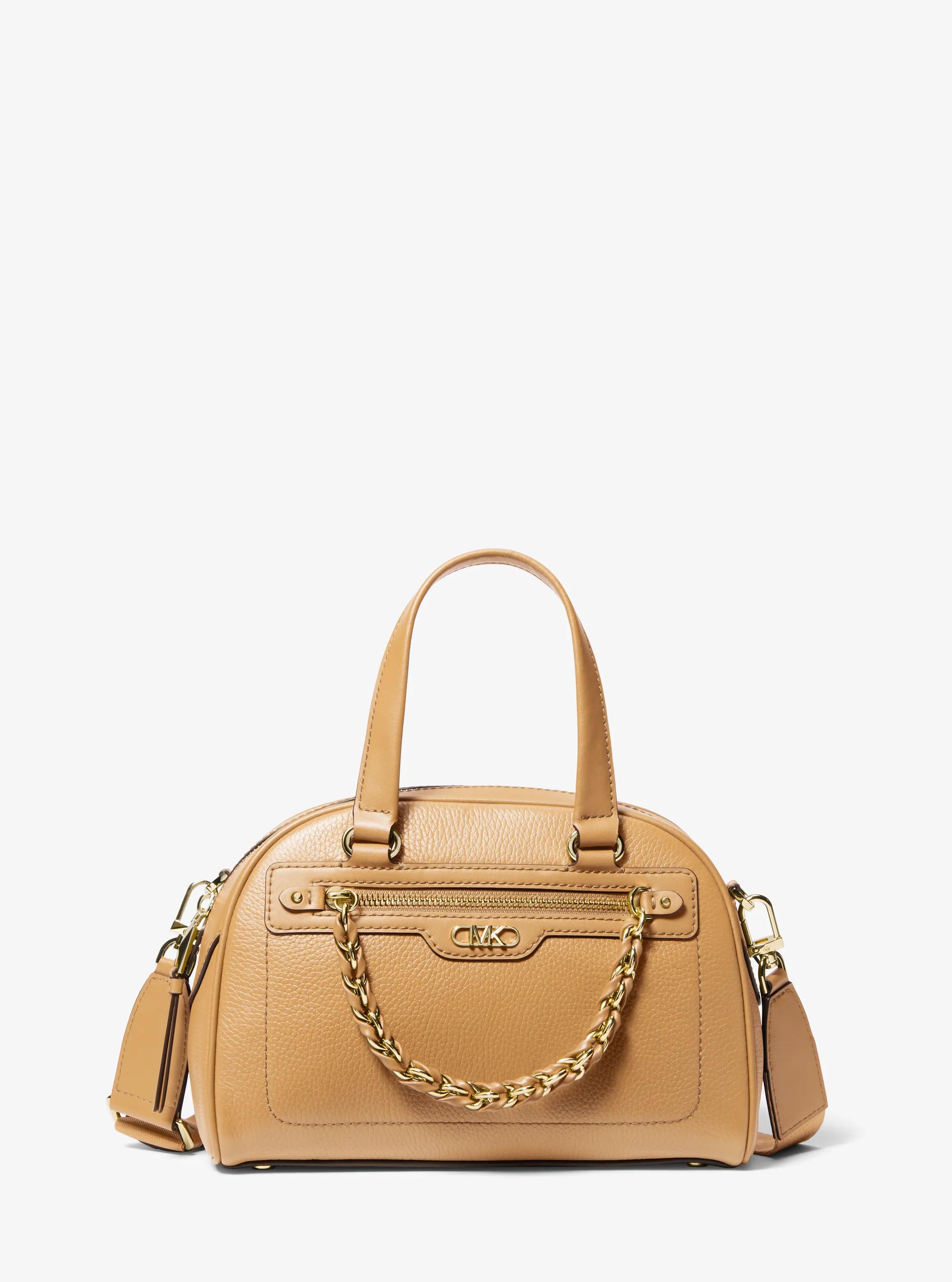 Williamsburg Small Pebbled Leather Satchel in CAMEL | Michael Kors