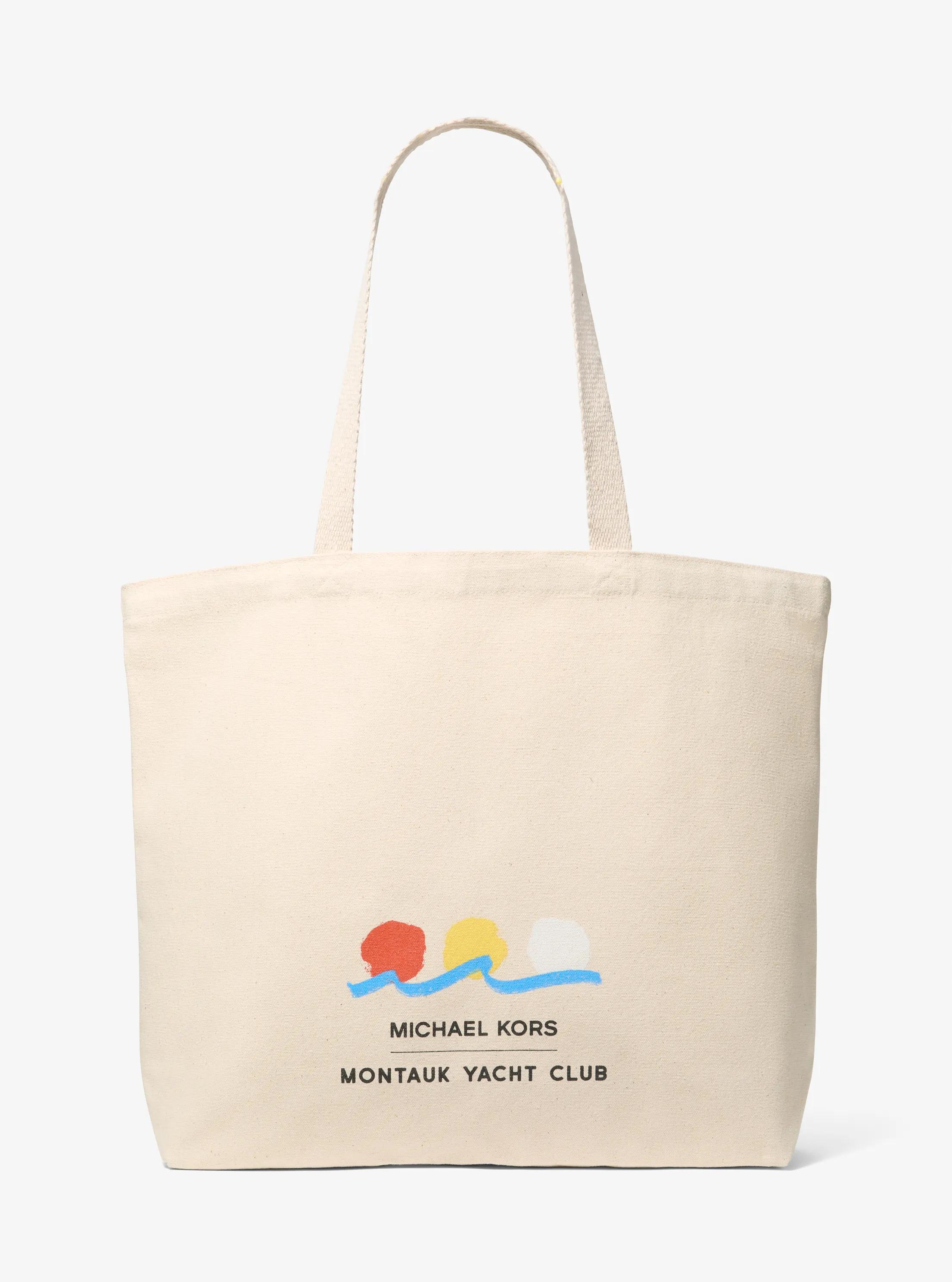 Michael Kors x Montauk Yacht Club Cotton Canvas Tote Bag in NATURAL | Michael Kors
