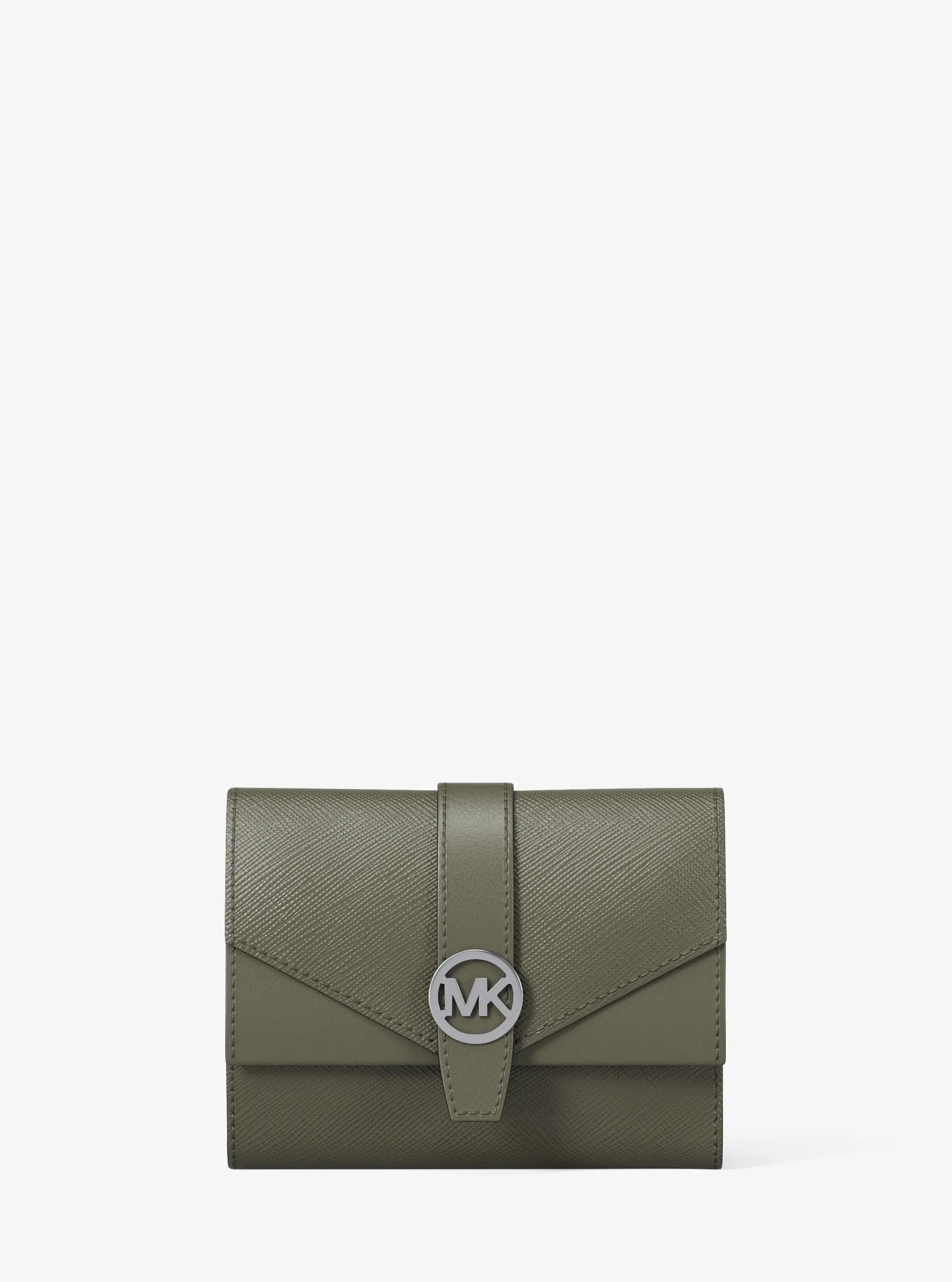 Greenwich Medium Leather Trifold Wallet in OLIVE | Michael Kors