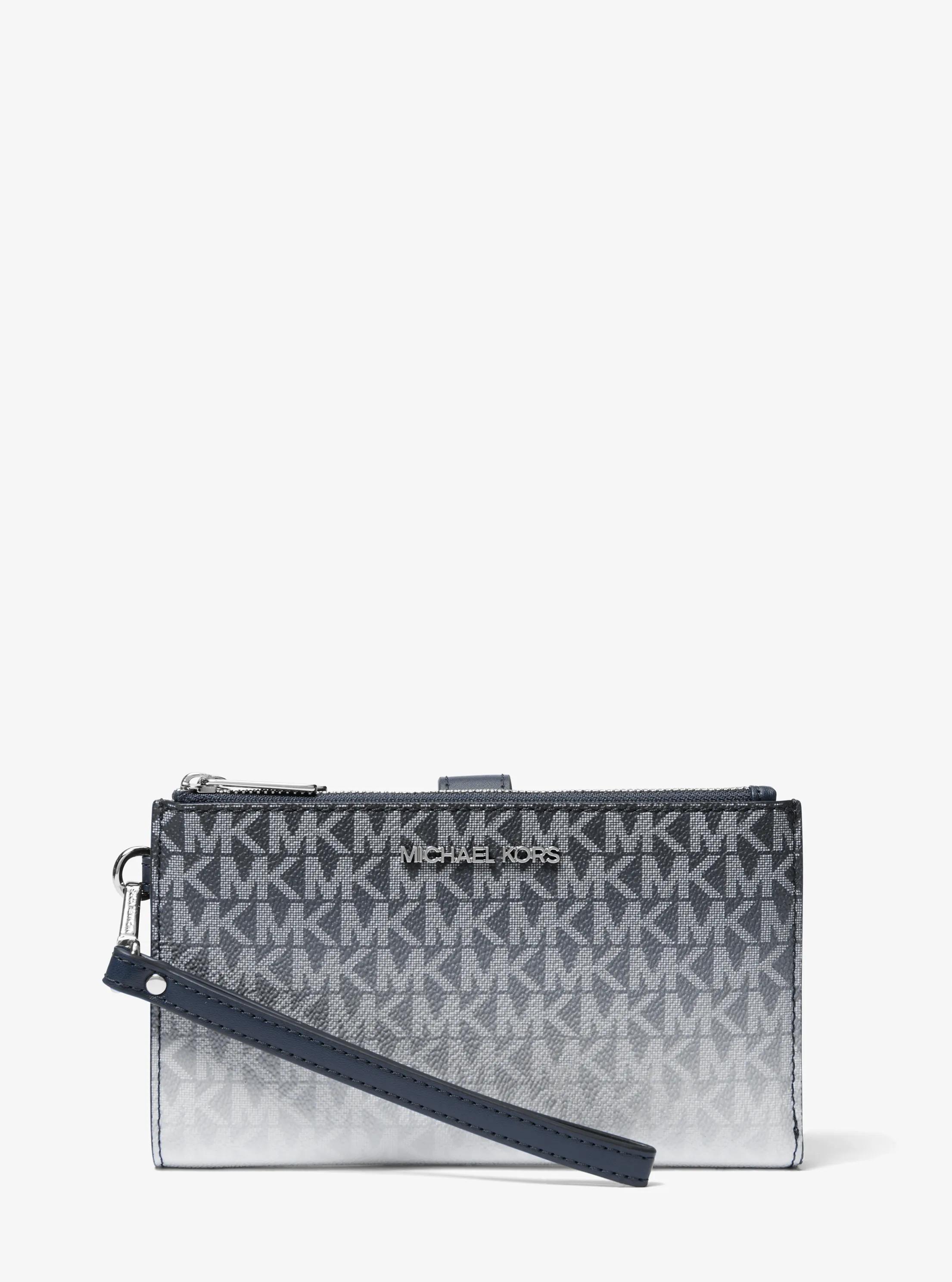 Jet Set Large Ombr&eacute; Signature Logo Wristlet in NAVY | Michael Kors