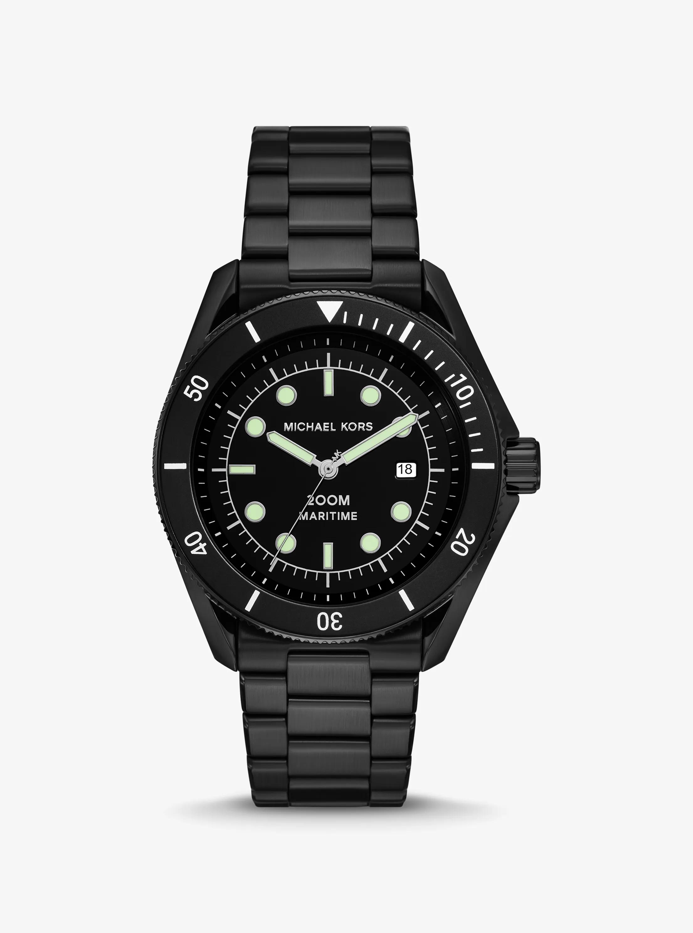 Montre Maritime surdimensionn&eacute;e de ton noir in NOIR | Michael Kors