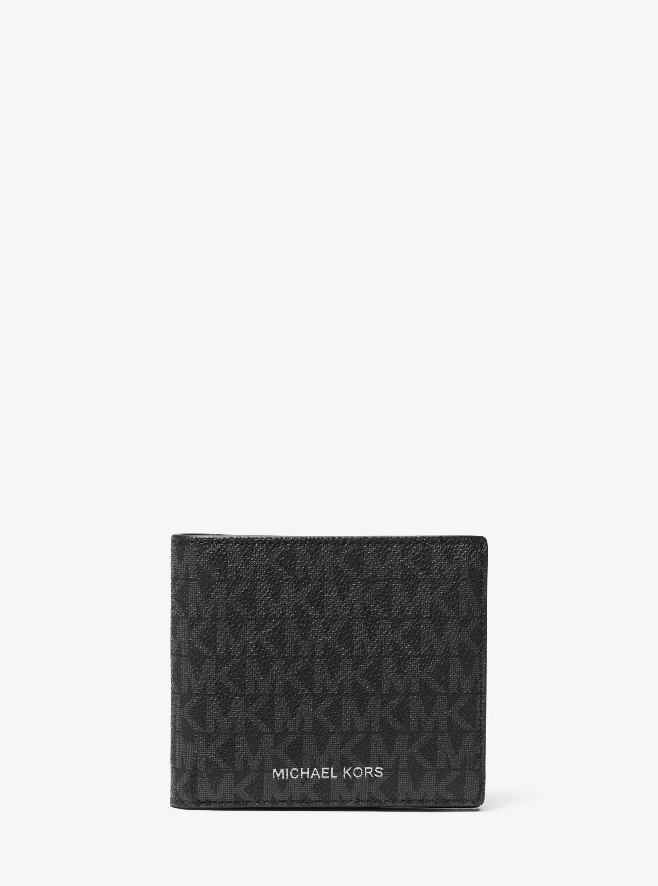 MK Portefeuille compact Hudson à logo Signature - Noir - Michael Kors