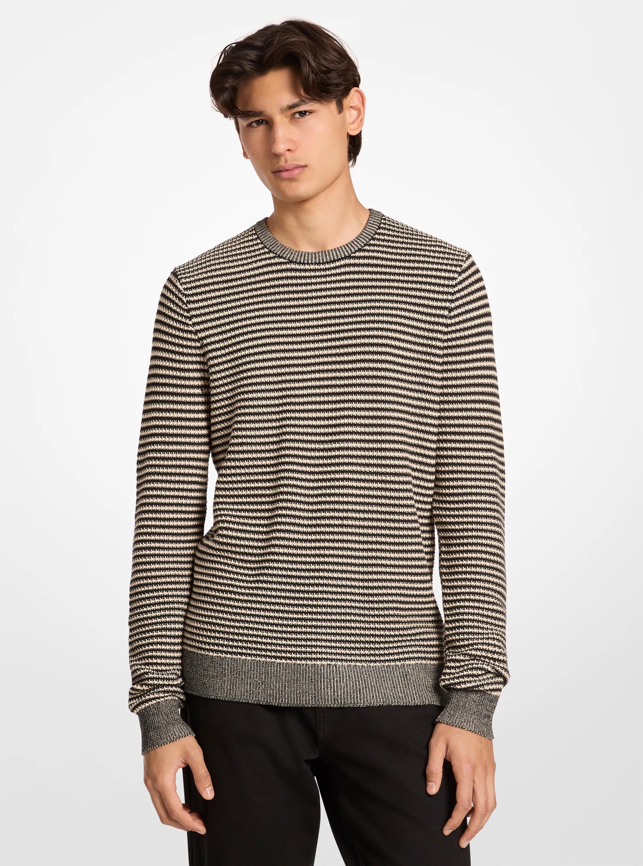 Striped Knit Sweater in BLACK | Michael Kors