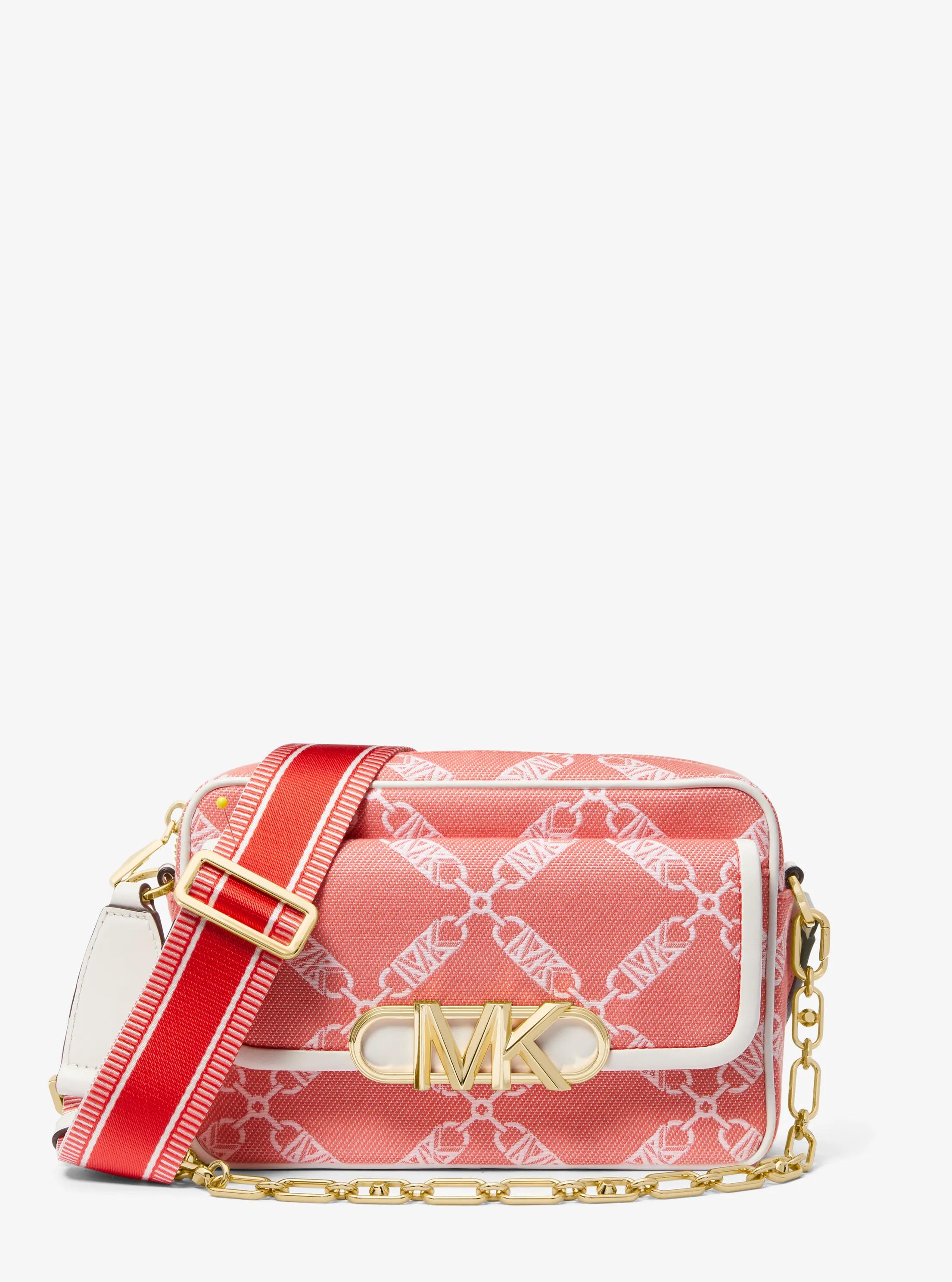 Parker Medium Empire Logo Jacquard Crossbody Bag in SPICED CORAL | Michael Kors