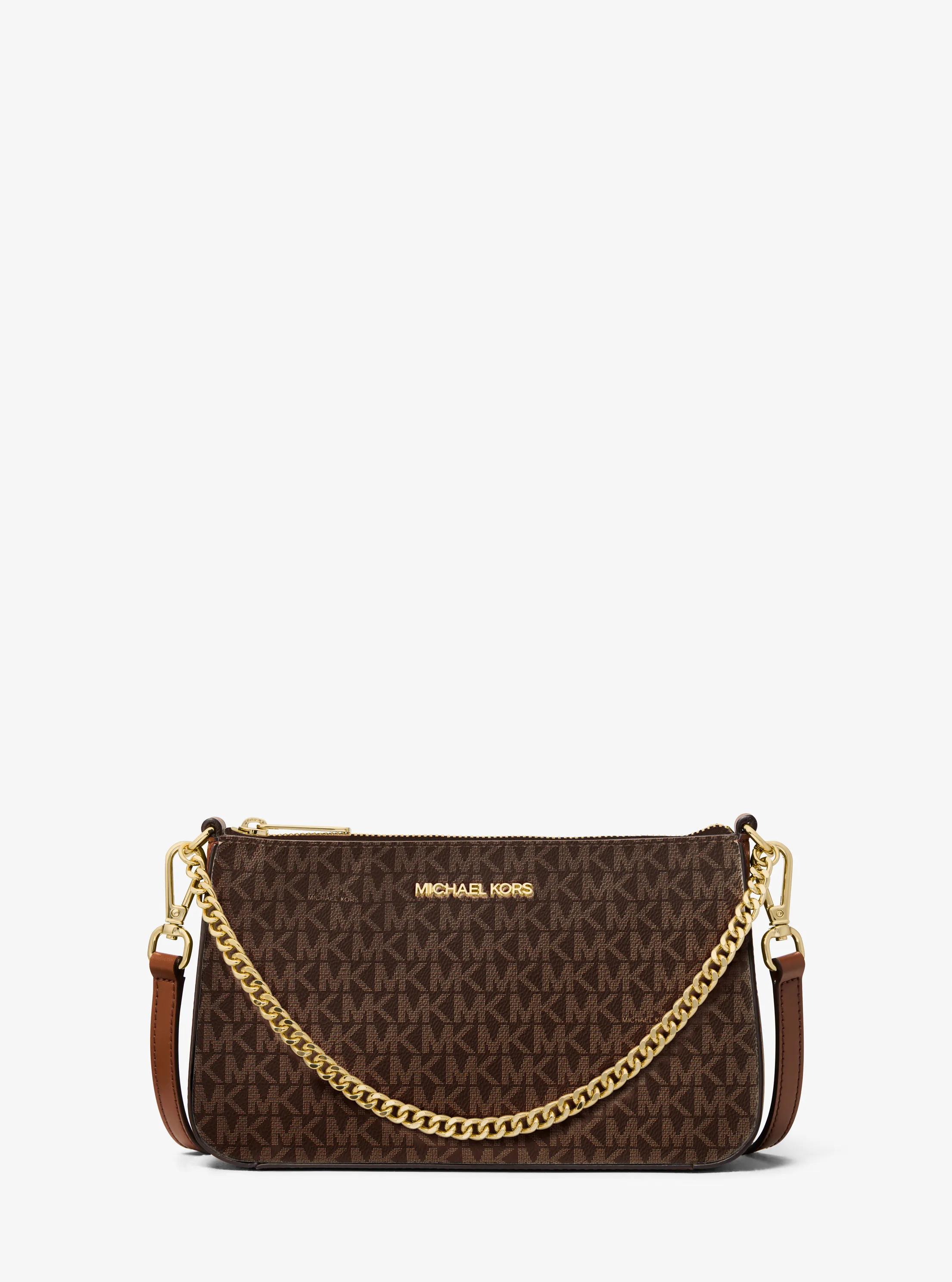 Jet Set Medium Signature Logo Convertible Crossbody Bag in BROWN | Michael Kors