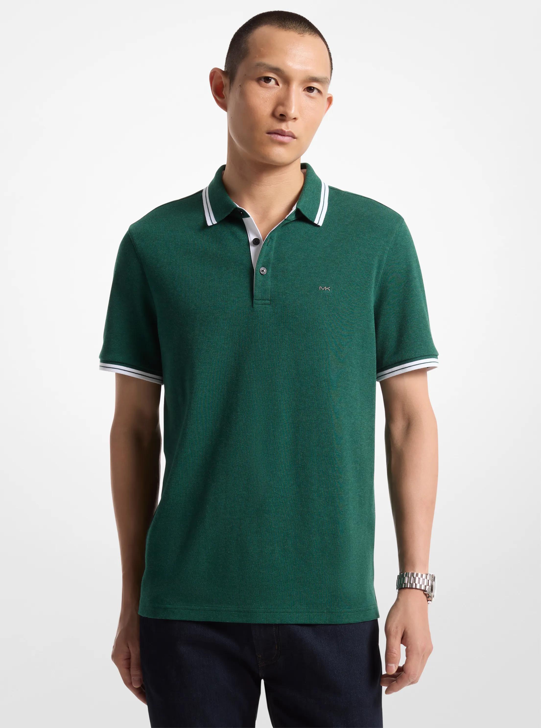 Greenwich Cotton Polo Shirt in DARK EMERALD HEATHER | Michael Kors