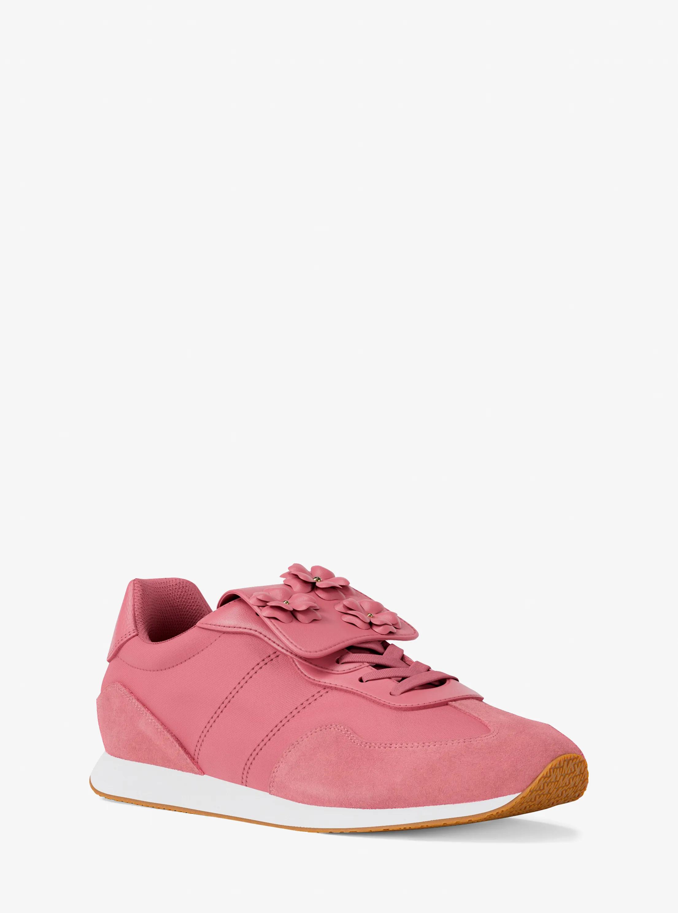 Essex Embellished Nylon Trainer in CARNATION | Michael Kors