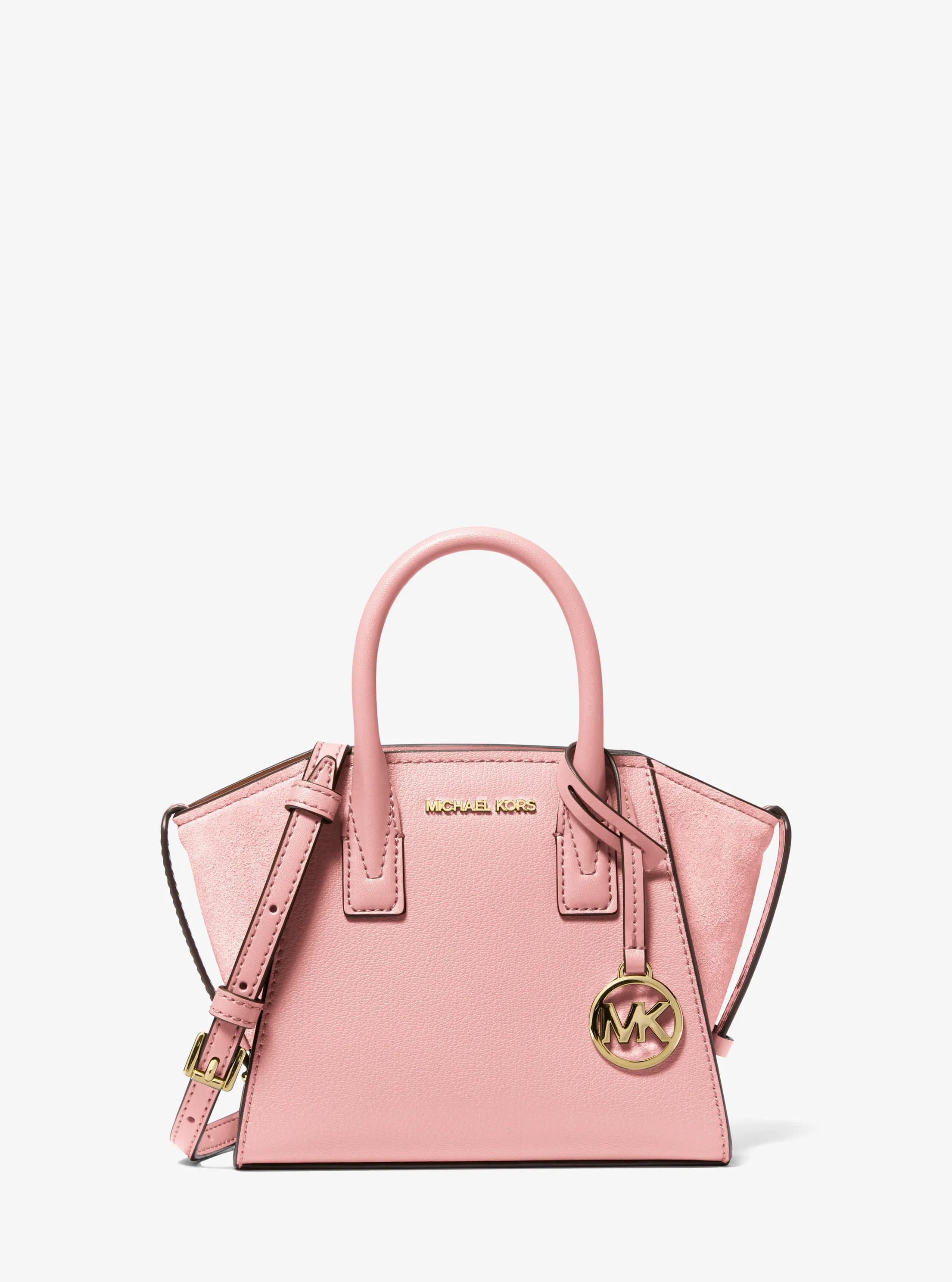 Avril Extra-Small Leather and Suede Satchel in POWDER BLUSH | Michael Kors