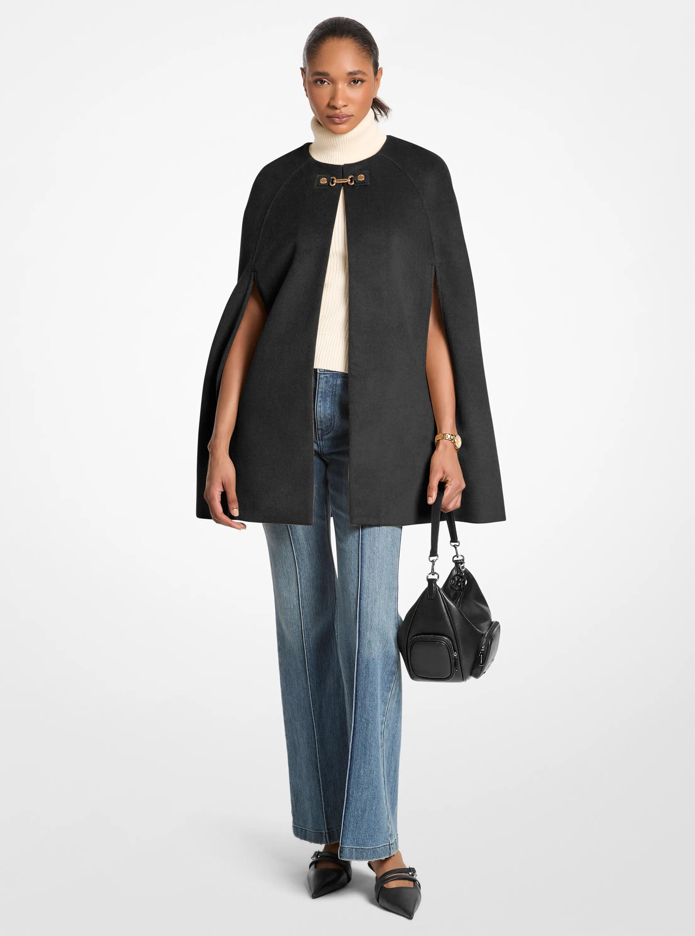Woven Cape in BLACK | Michael Kors