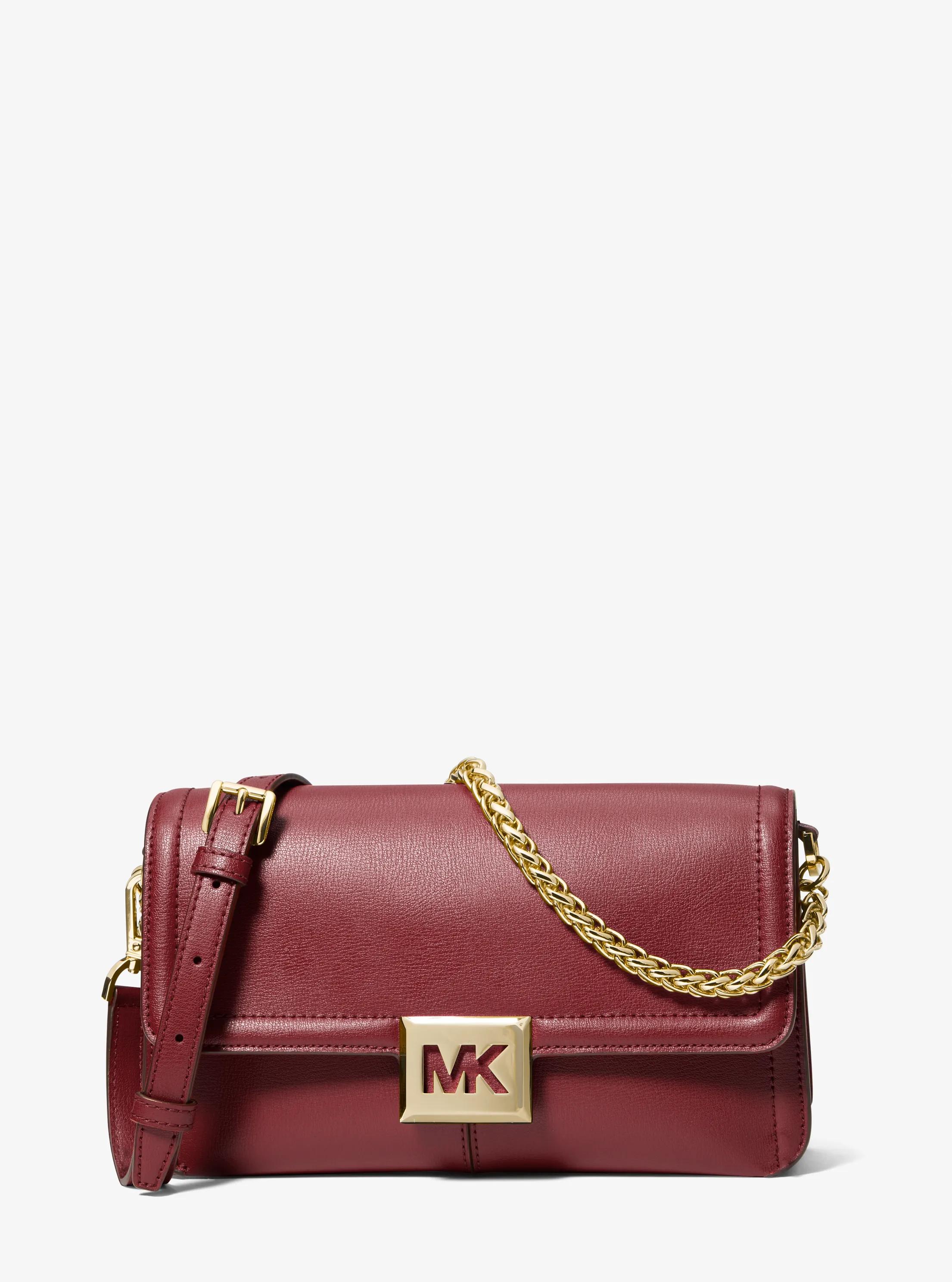 Sonia Medium Leather Shoulder Bag in DARK CHERRY | Michael Kors