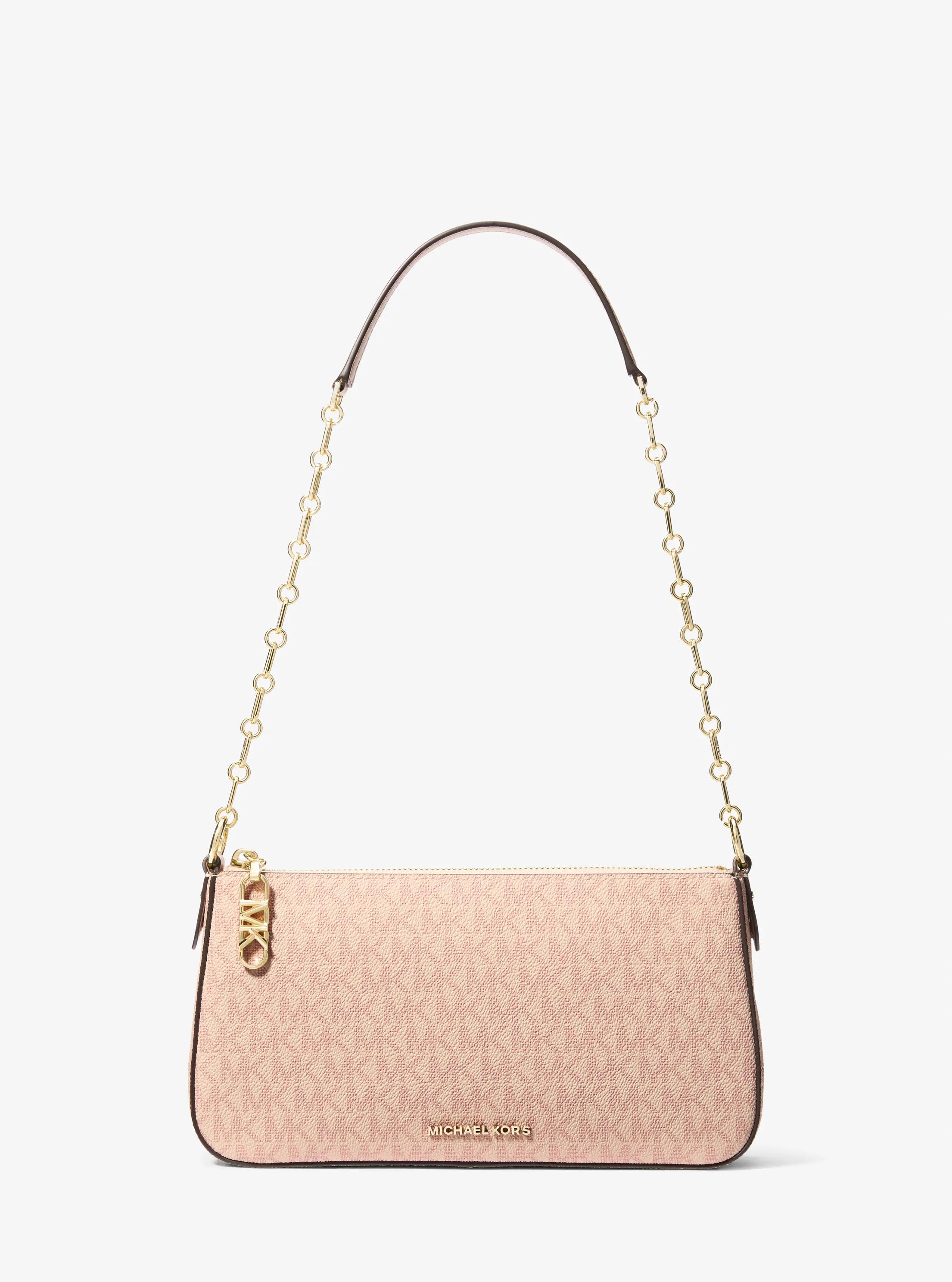 Empire Medium Signature Logo Chain-Link Pochette in BALLET | Michael Kors