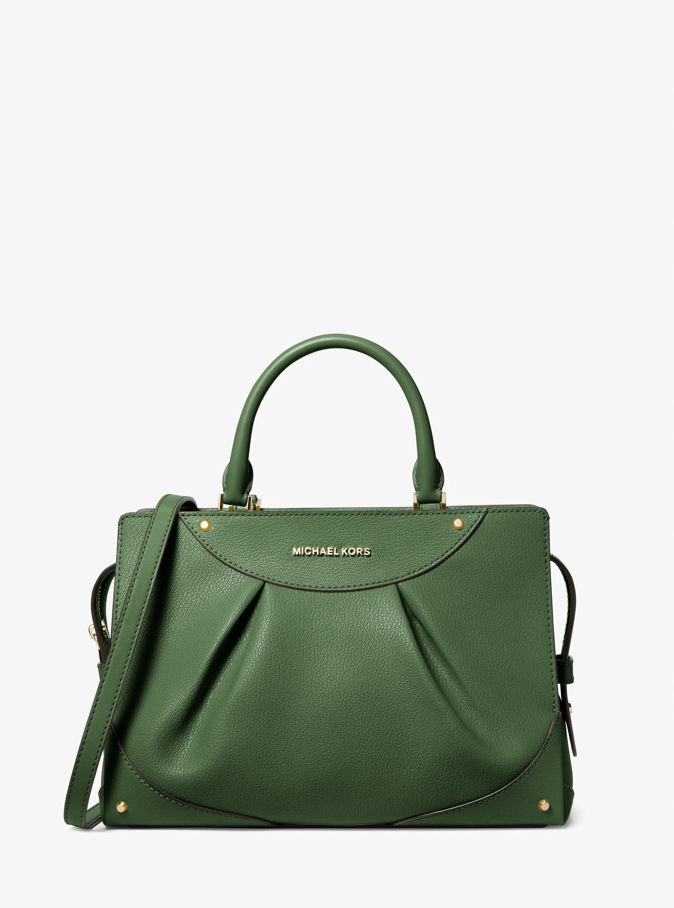 Bolso satchel Enzo mediano de piel in VERDE AMAZONAS | Michael Kors