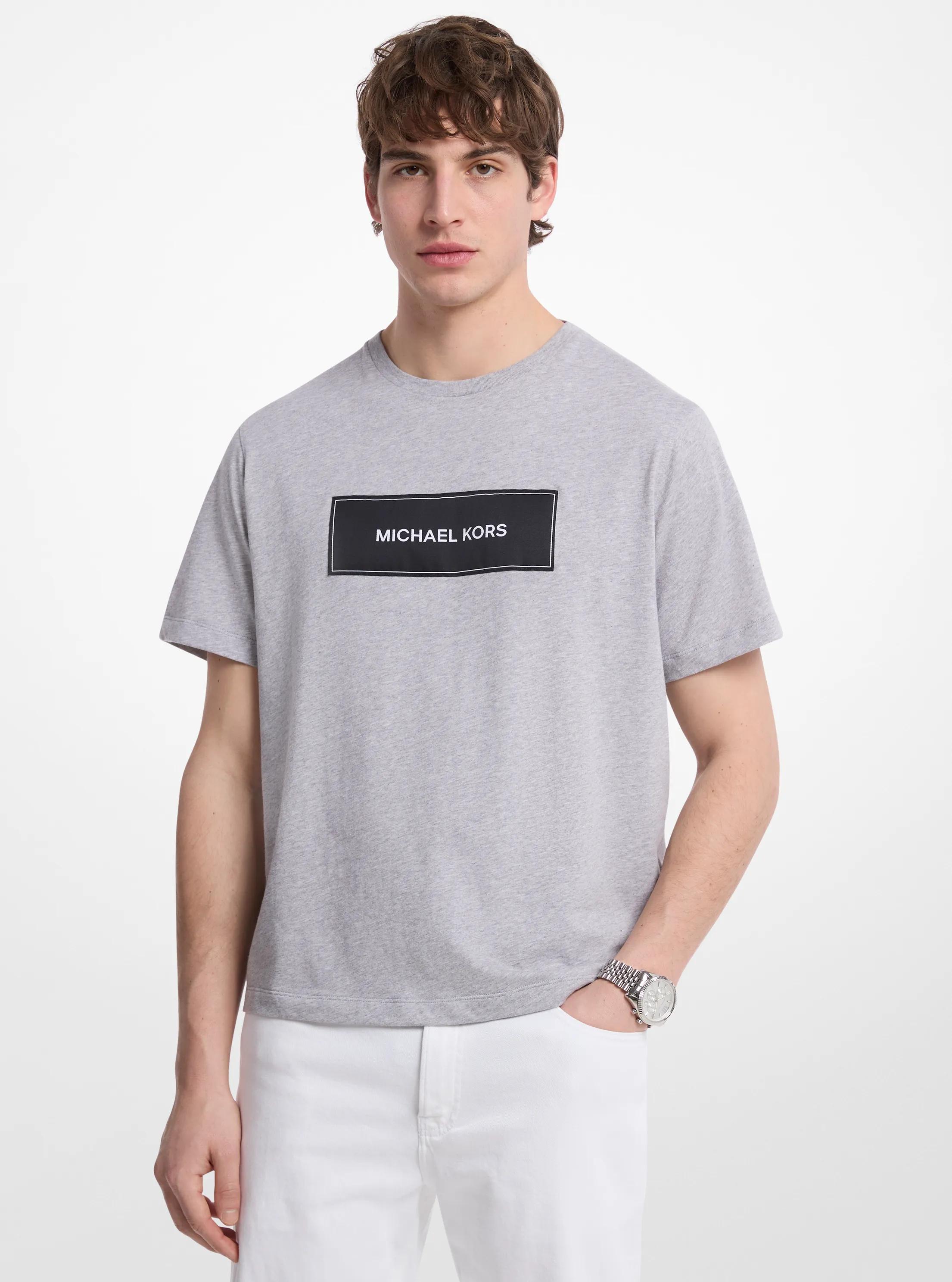 Logo Cotton T-Shirt in HEATHER GREY | Michael Kors