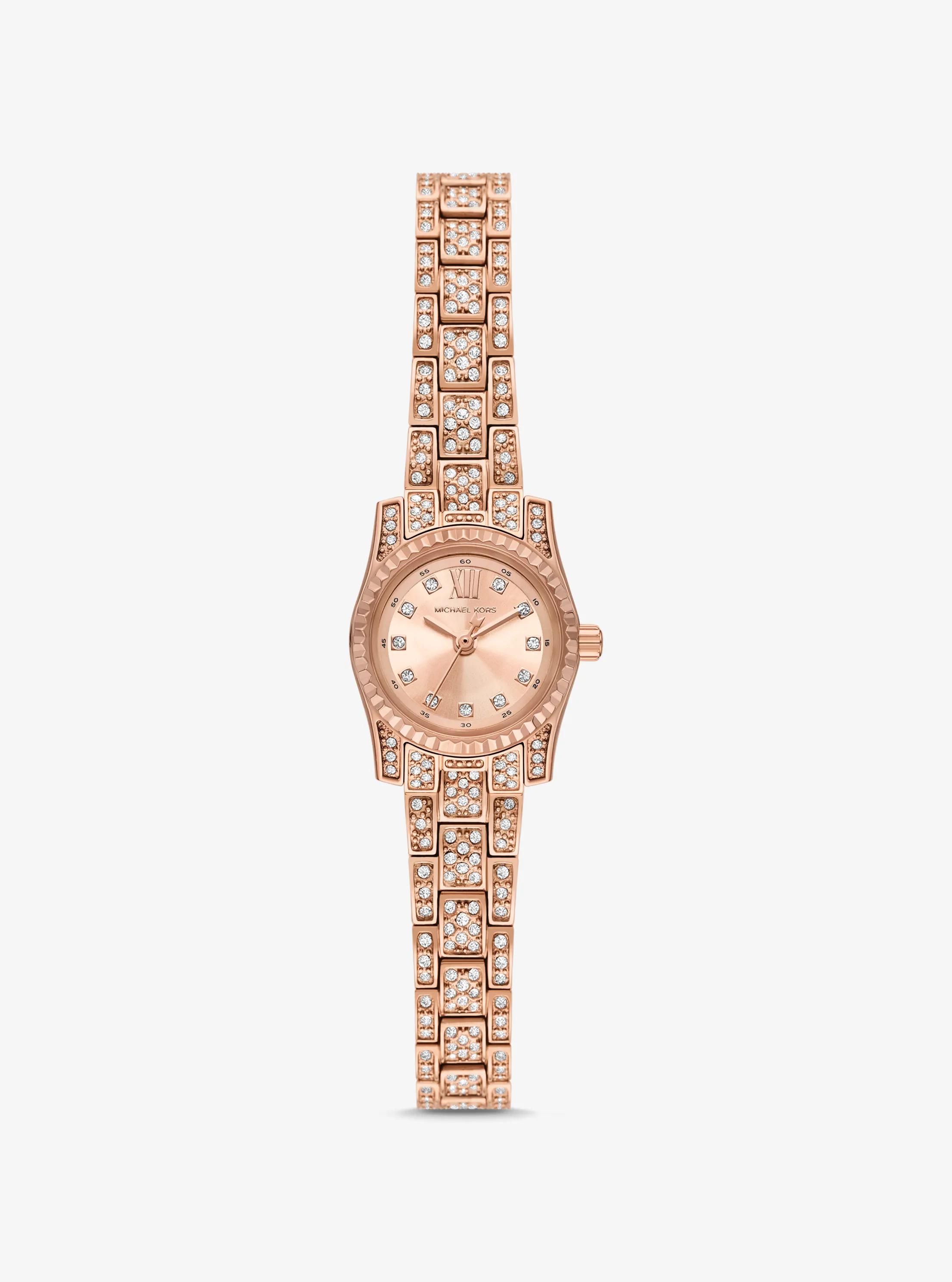 Mini Lexington Pav&eacute; Rose Gold-Tone Watch in ROSE GOLD | Michael Kors