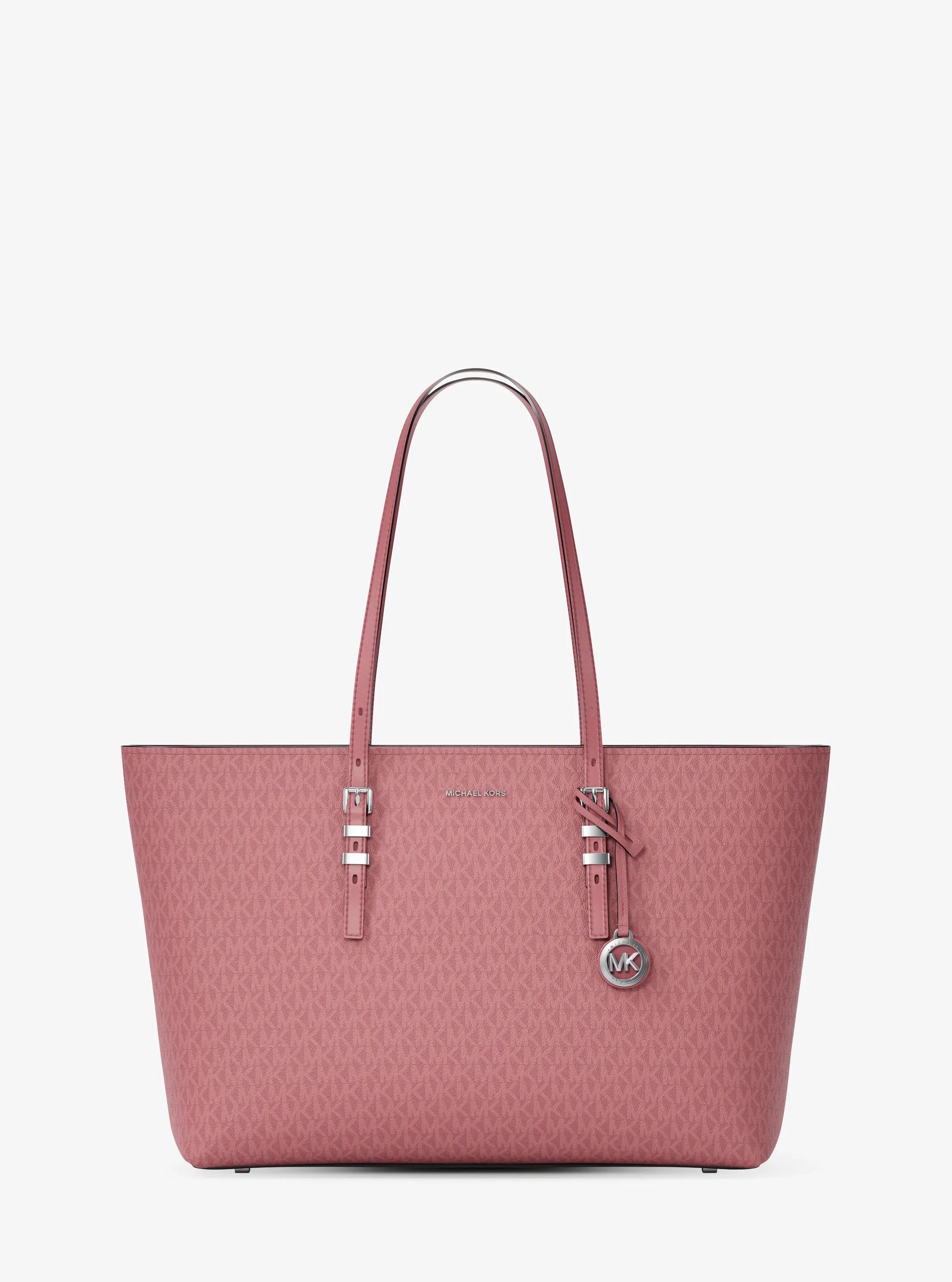 Quinn Large Signature Logo and Leather Tote Bag