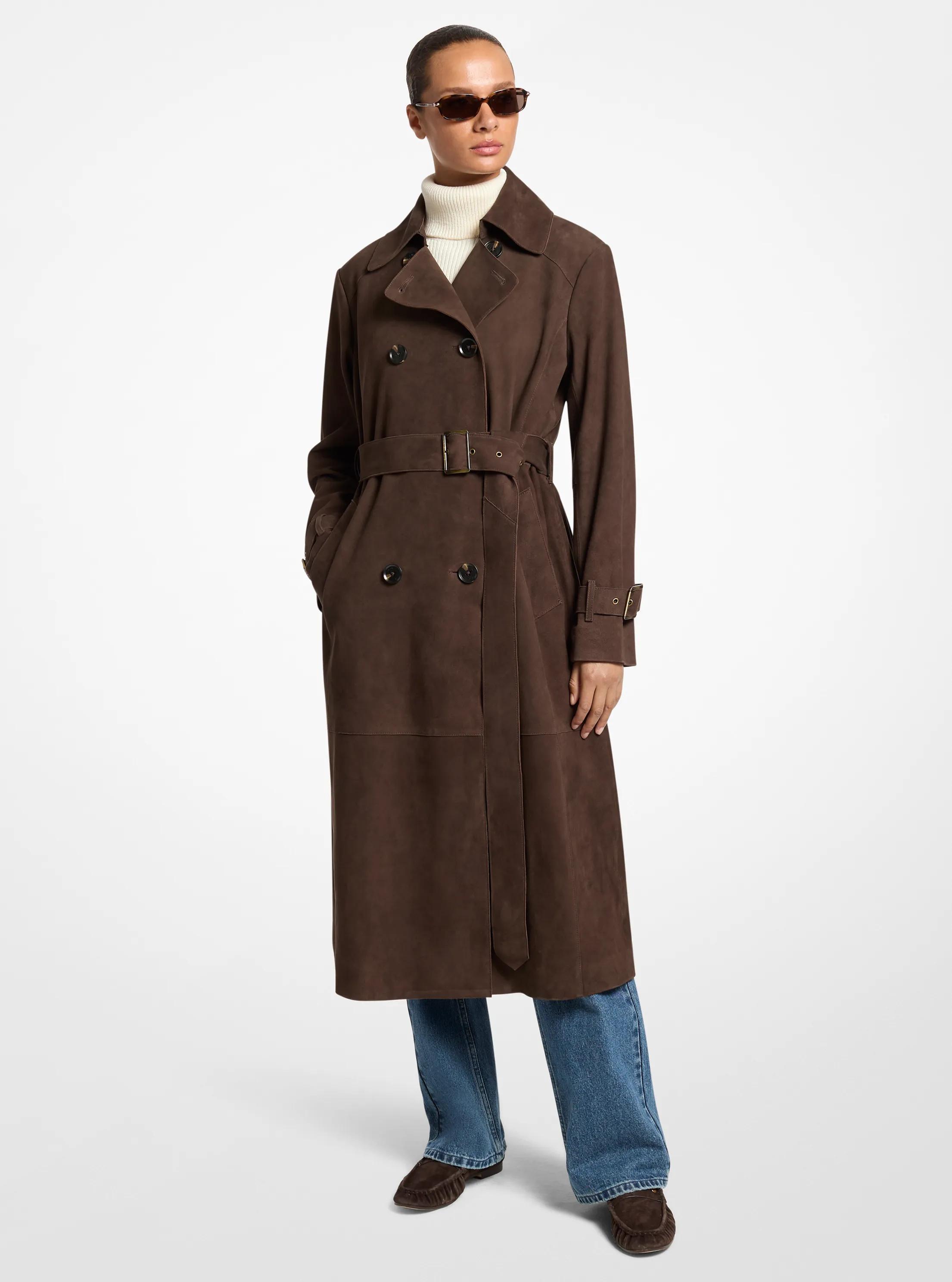 Suede Trench Coat in CHOCOLATE | Michael Kors