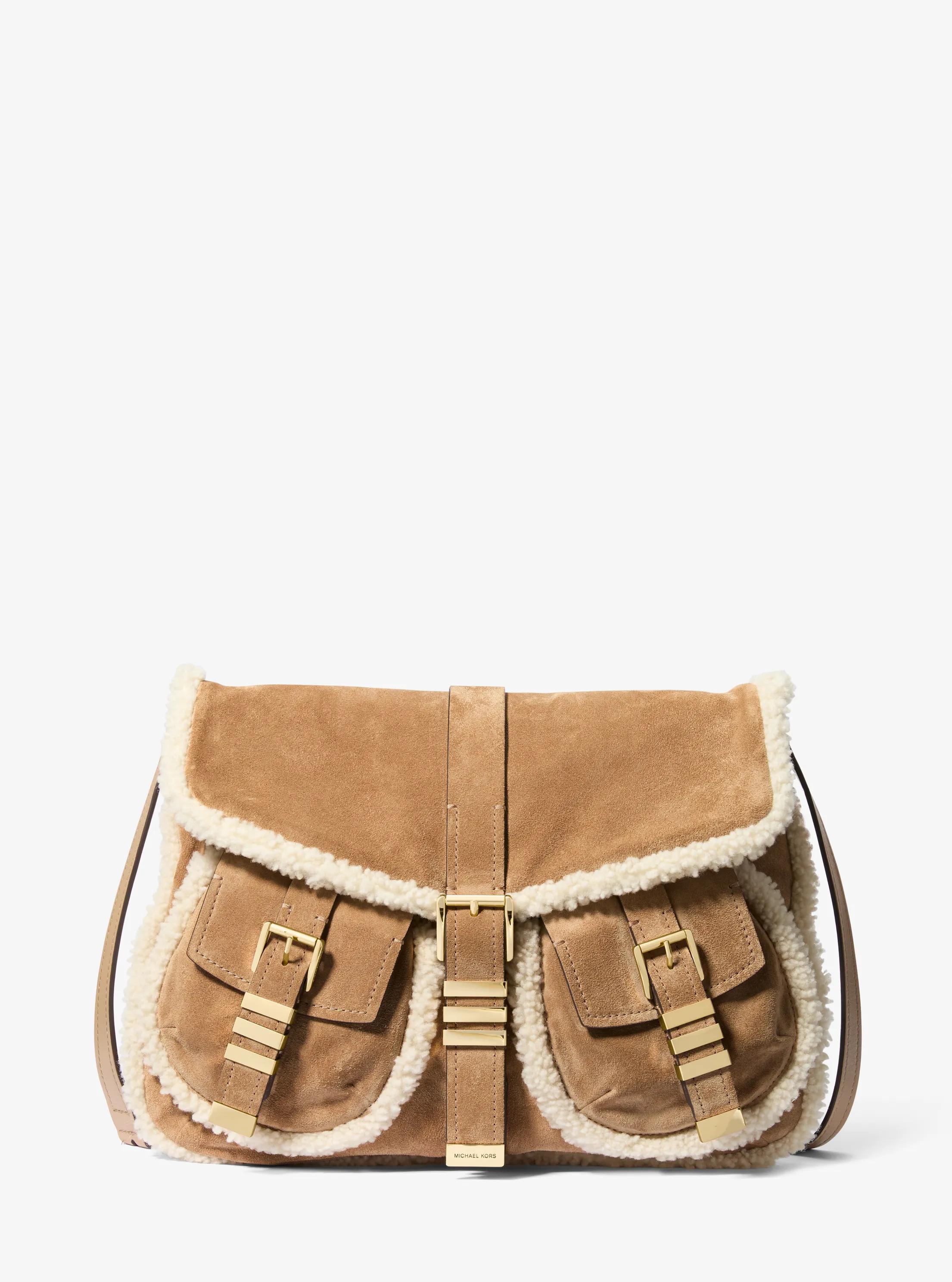Bolso messenger Darrington grande de ante y borreguito