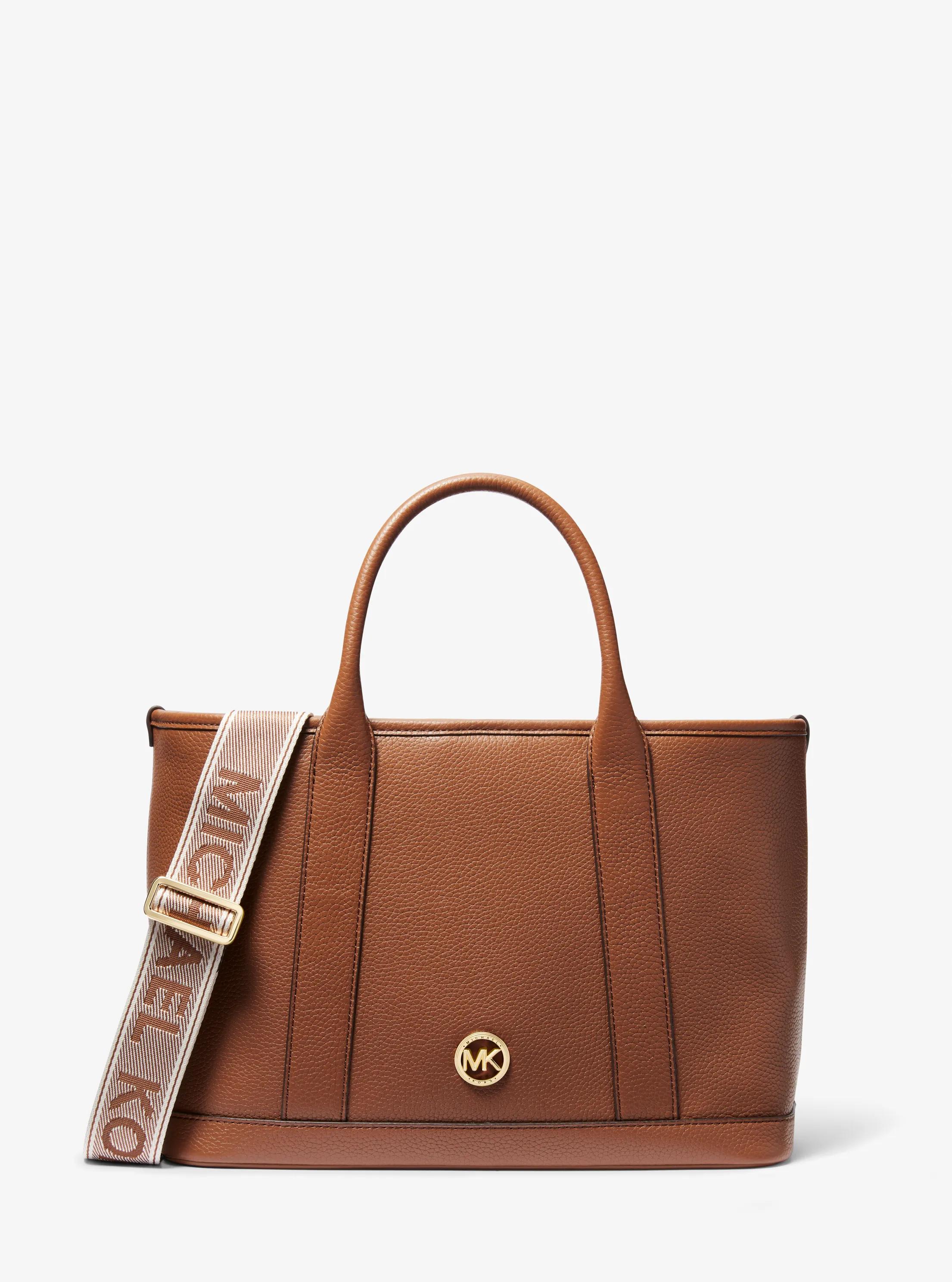 Luisa Medium Pebbled Leather Tote Bag in LUGGAGE | Michael Kors