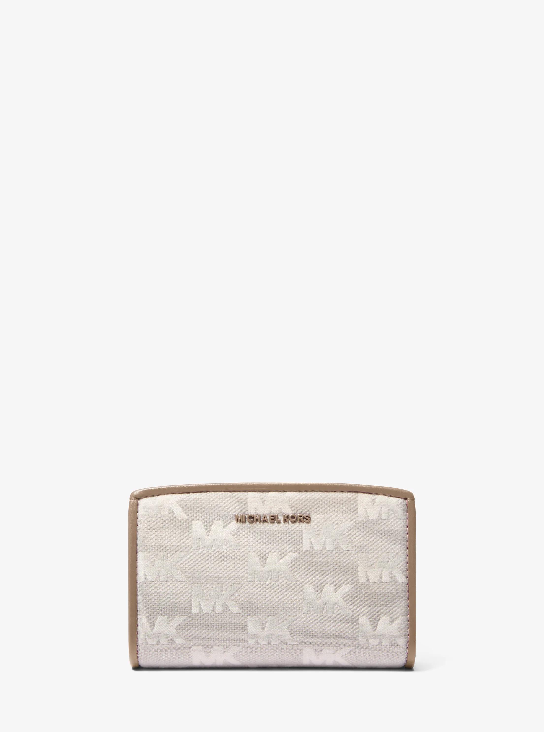 Bryant Medium Logo Jacquard Wallet in BIRCH | Michael Kors