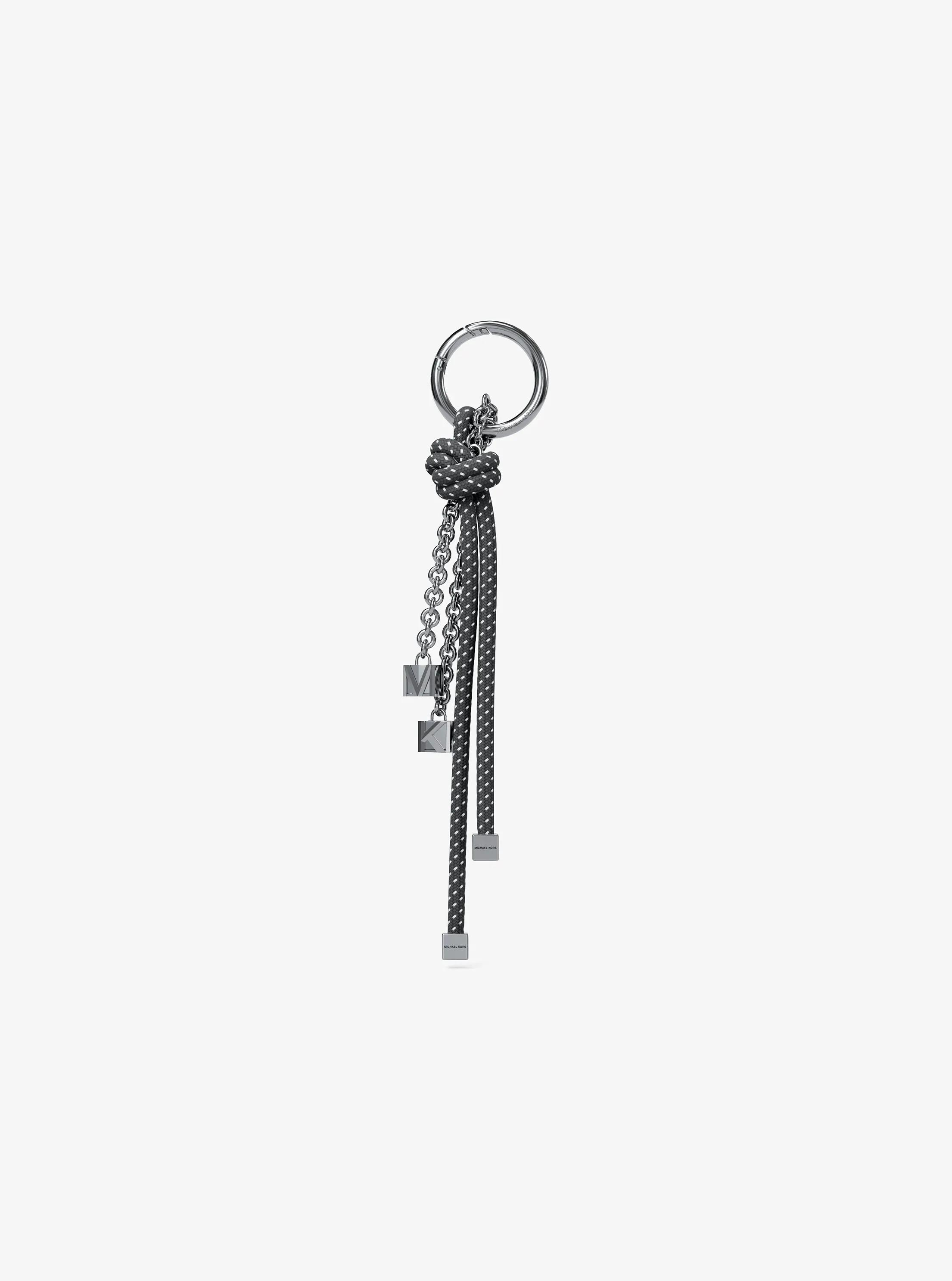 Adorno para bolso en tono plateado moteado con cord&oacute;n in GRIS PIEDRA | Michael Kors