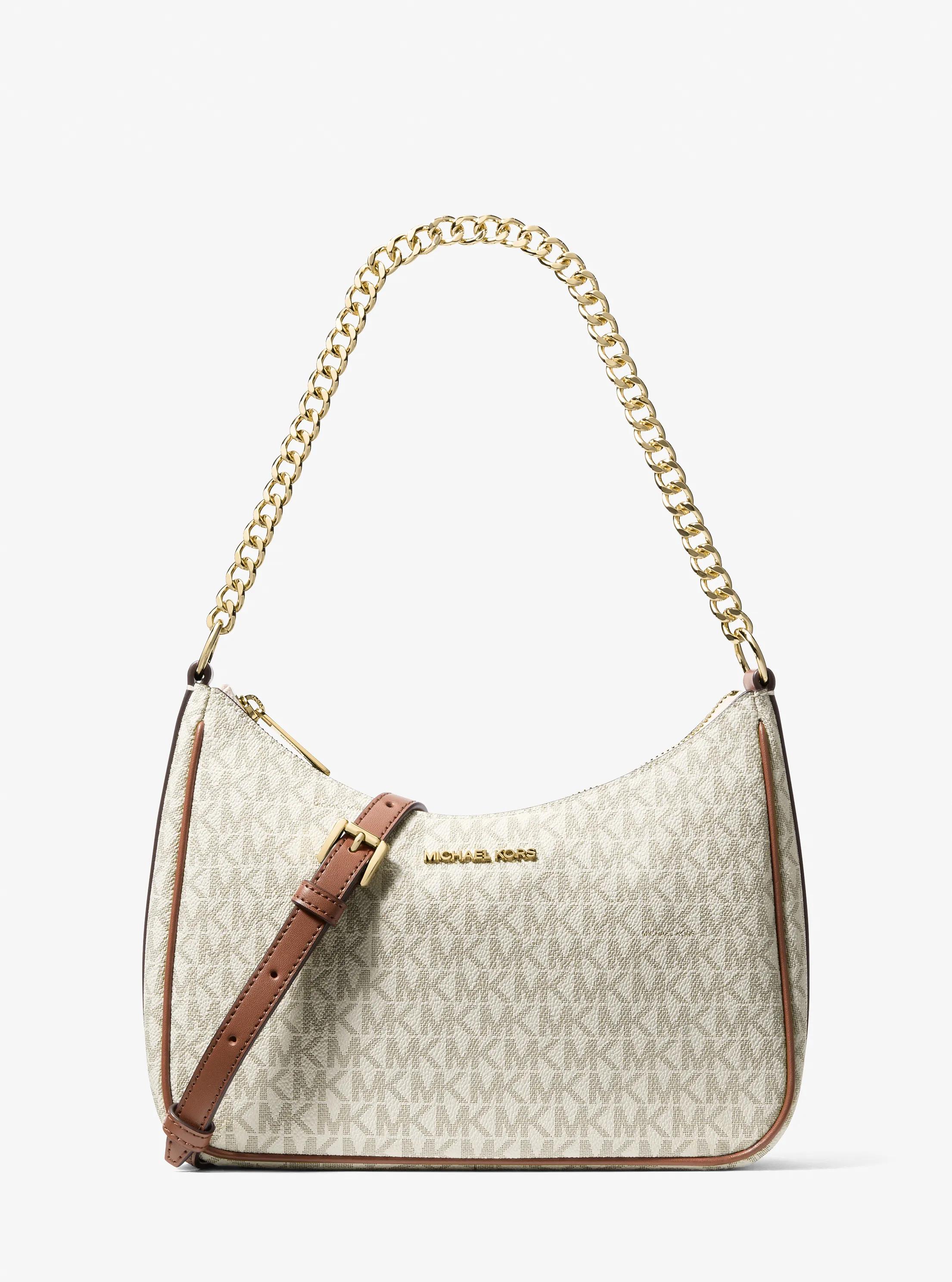 Jet Set Travel Large Signature Logo Convertible Crossbody Bag in VANILLA | Michael Kors