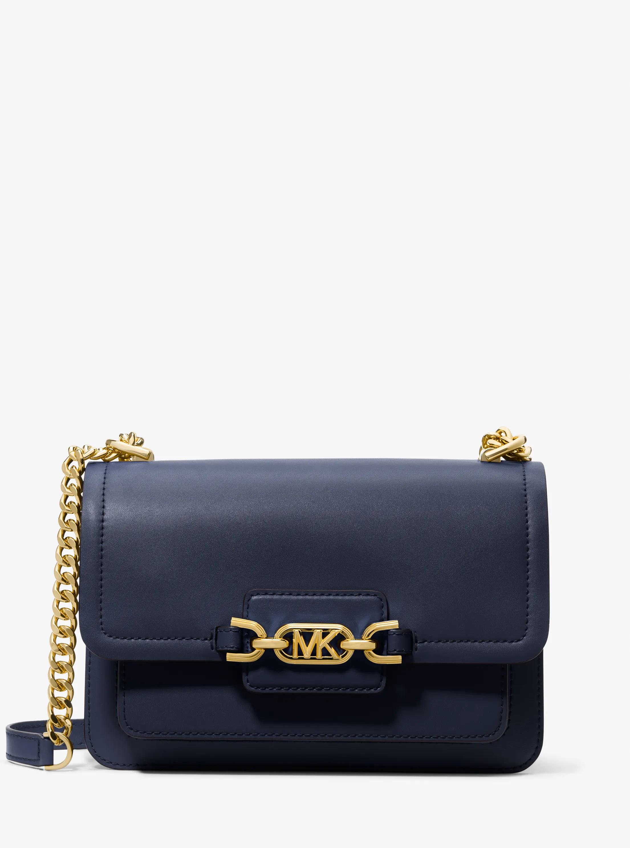 MK Grand sac porté épaule Heather en cuir - Bleu - Michael Kors