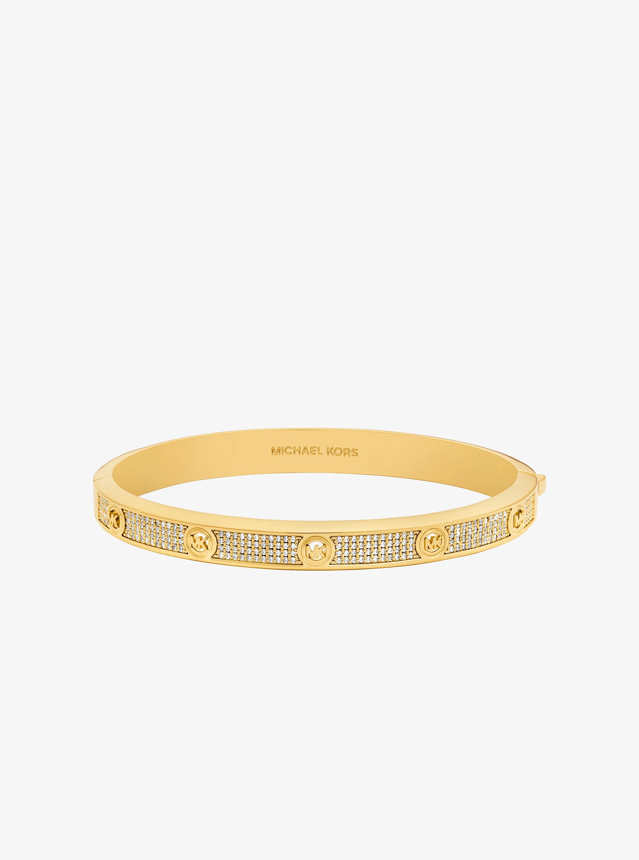 Pav&eacute; Logo Stud Bangle