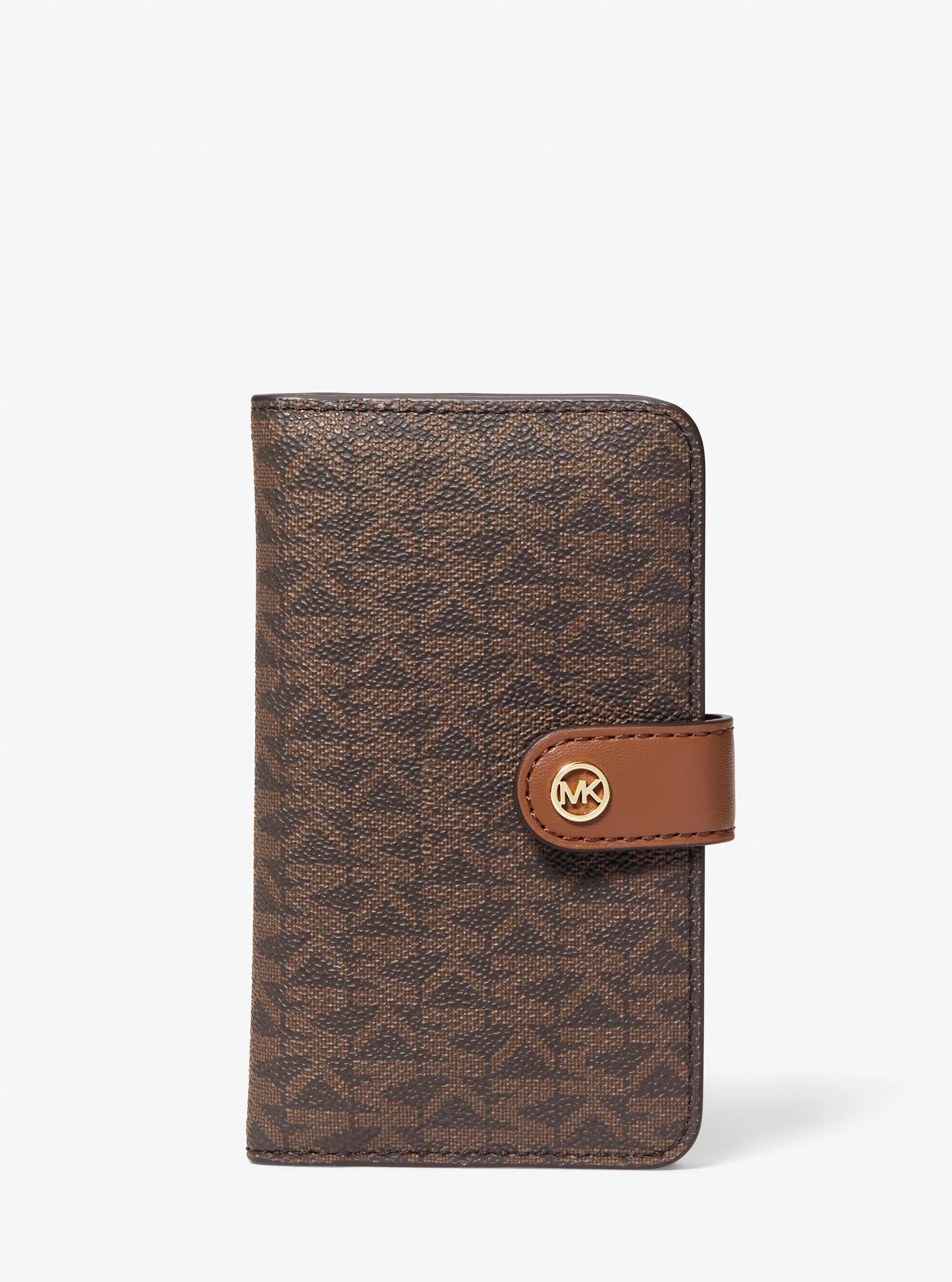 Porte-billets Jet Set Travel de taille moyenne &agrave; logo Signature in BRUN | Michael Kors