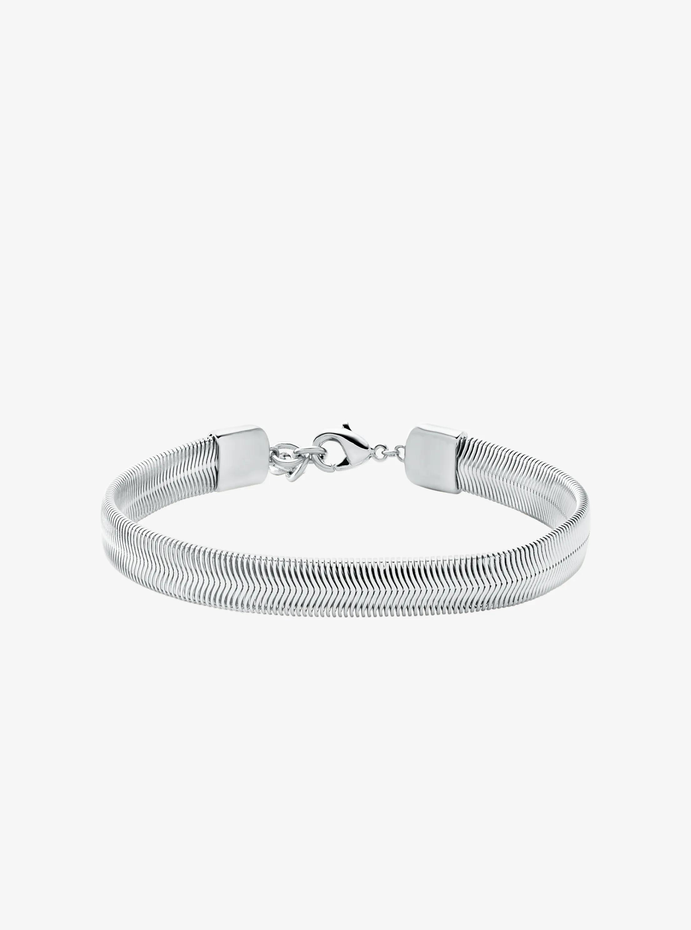 Precious Metal-Plated Brass Snake Chain Bracelet in SILVER | Michael Kors