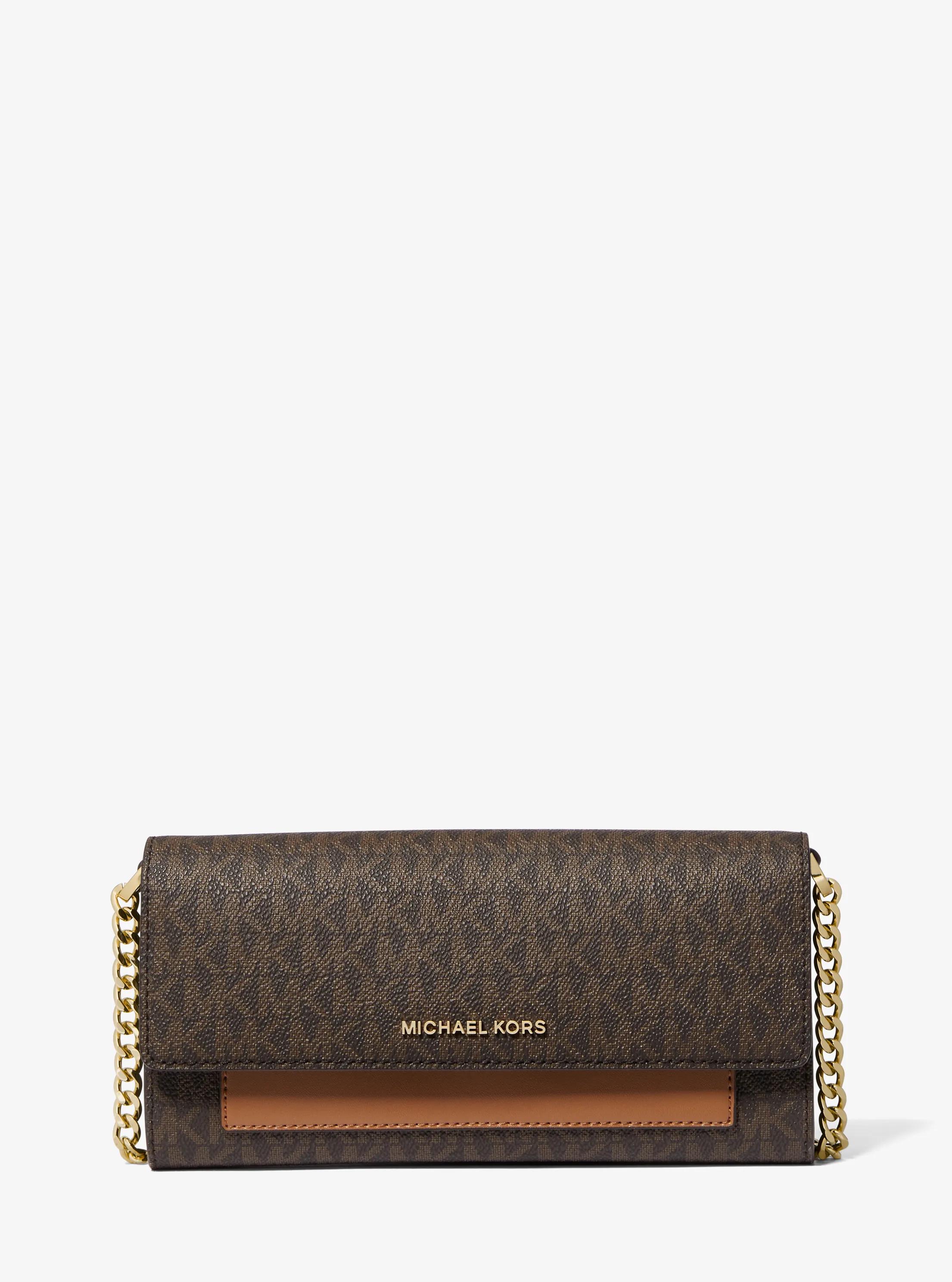 Jet Set Medium Logo 2-in-1 Convertible Crossbody Bag in BRN/ACORN | Michael Kors