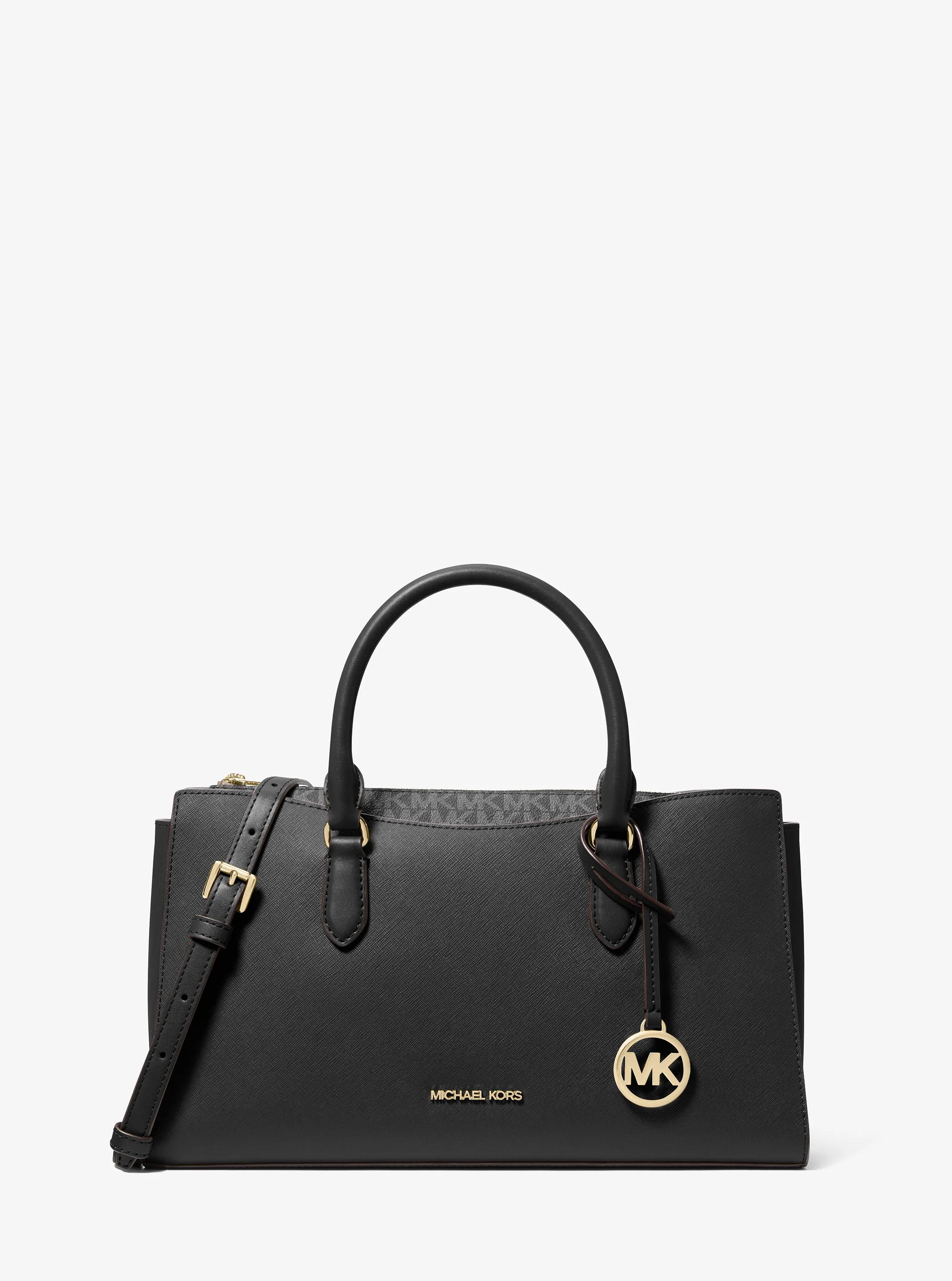 Arden Medium Top-Zip Satchel in BLACK | Michael Kors