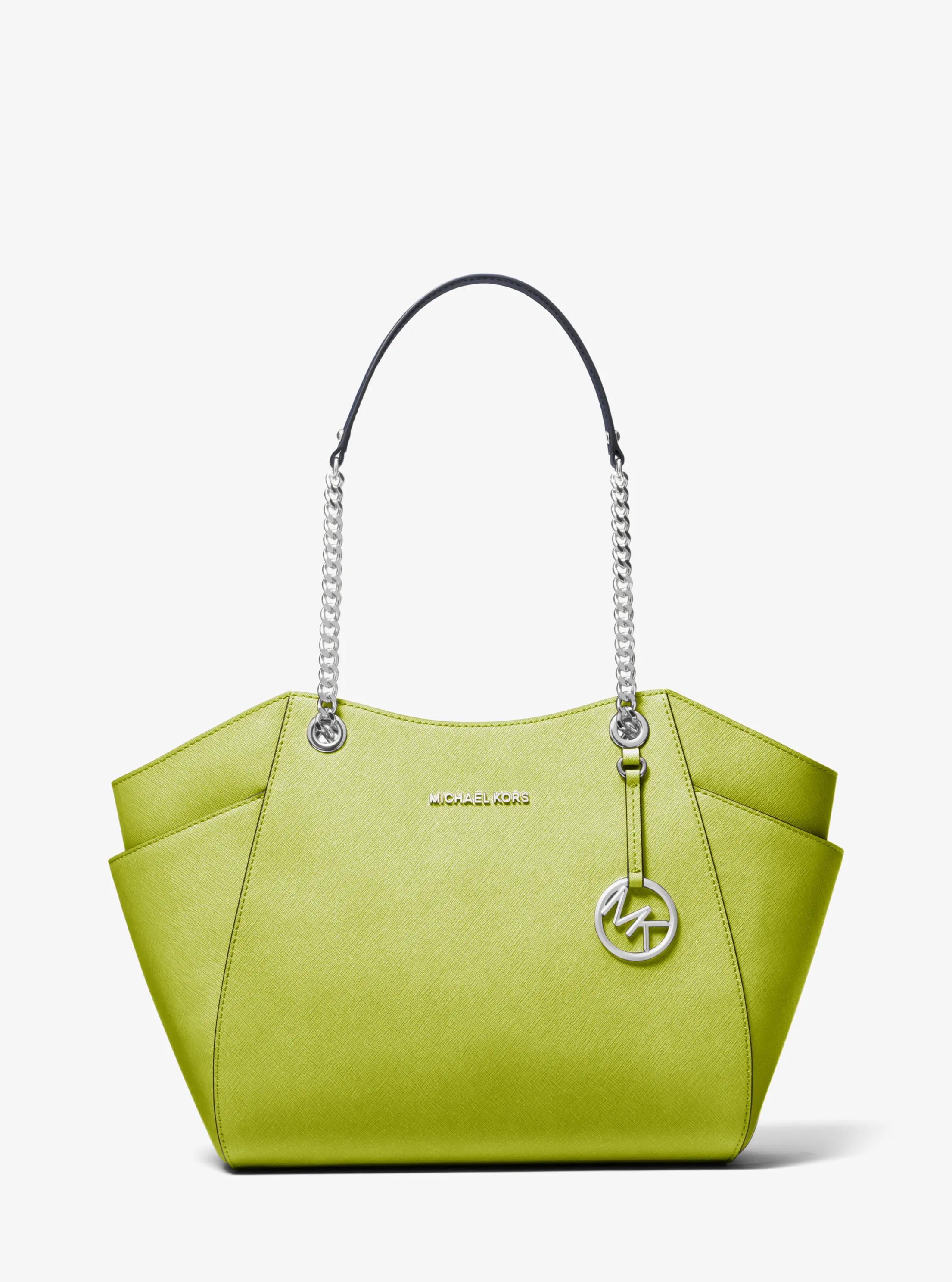 Jet Set Large Saffiano Shoulder Bag in LIME - Sale | Michael Kors [US]
