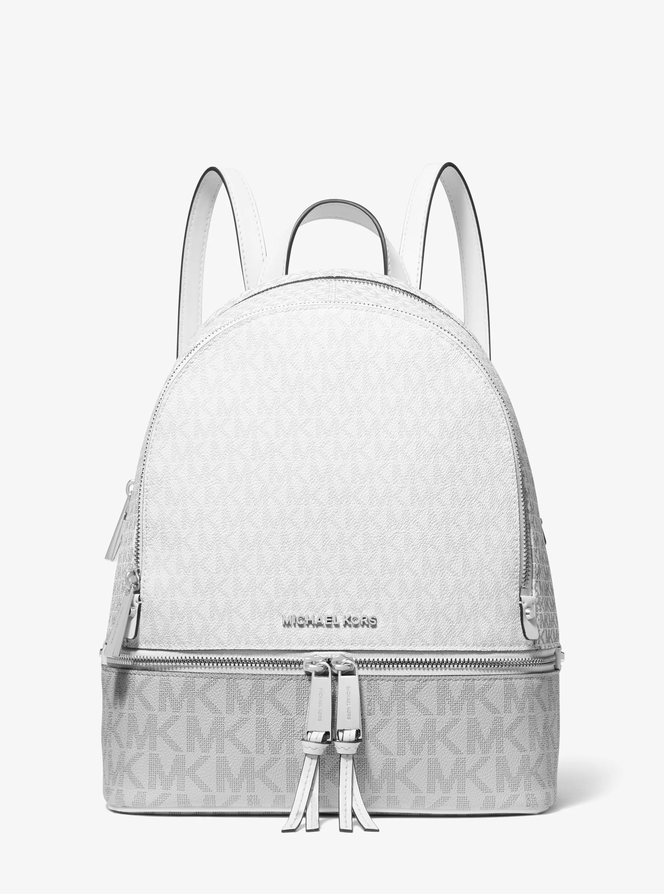 Mochila Rhea mediana con bloque de color y logotipo in INTENSO/ALUMINIO | Michael Kors