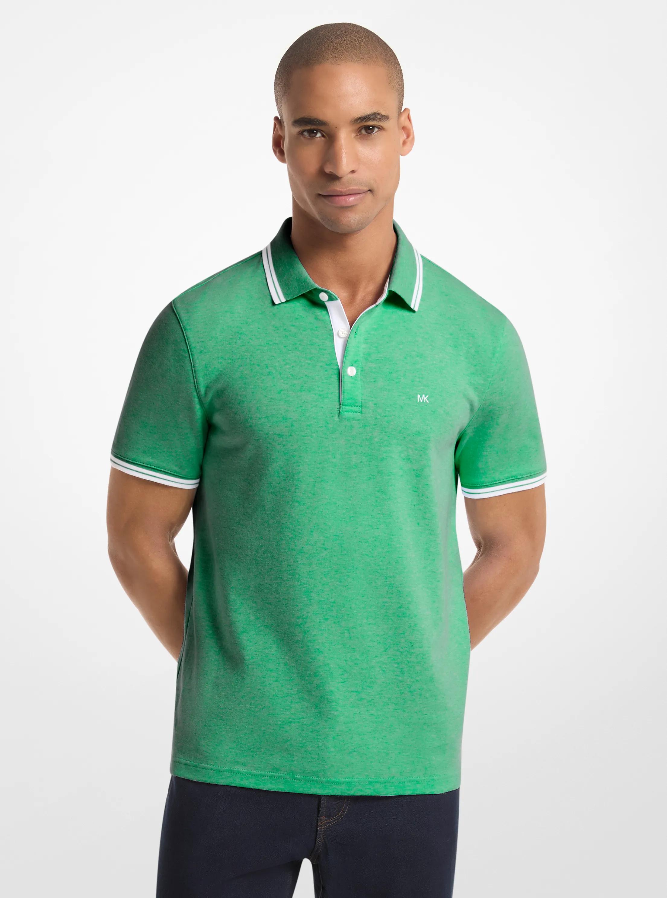 Greenwich Cotton Polo Shirt in PALMETTO HEATHER | Michael Kors