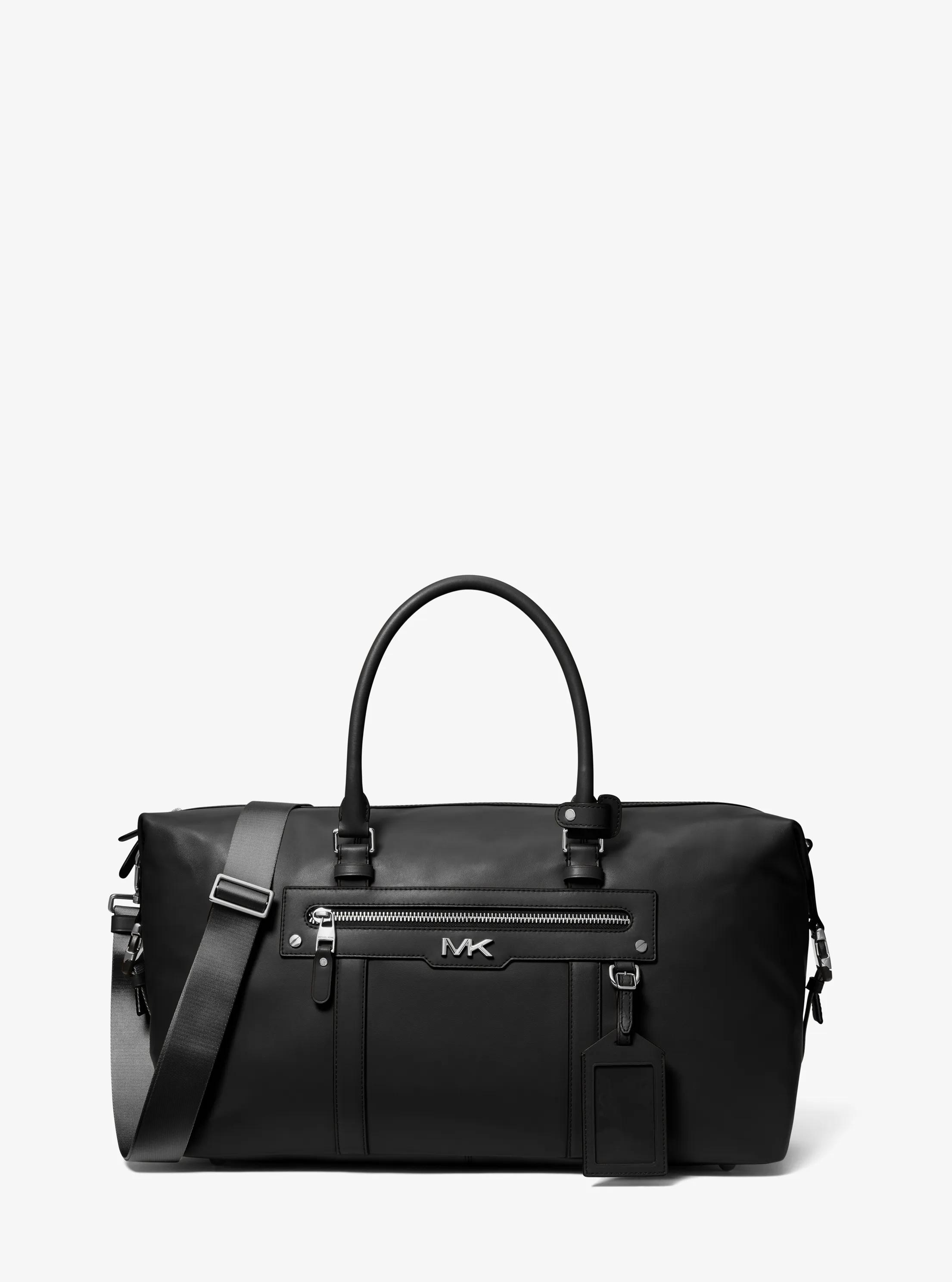 Varick Leather Duffel Bag in BLACK | Michael Kors