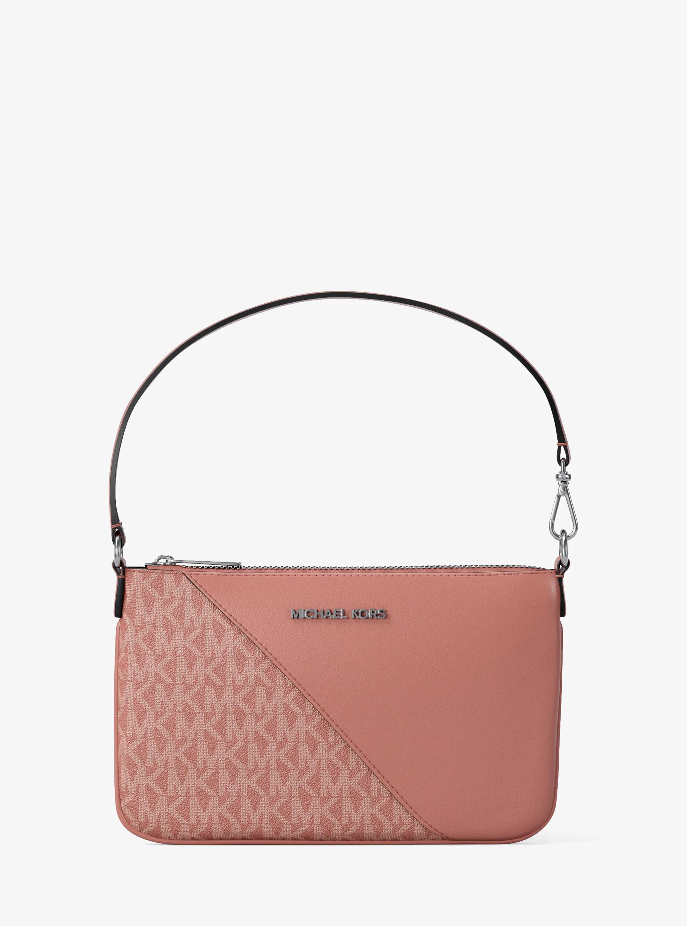Jet Set Travel Small Signature Logo and Smooth Wristlet in SUNSET ROSE | Michael Kors