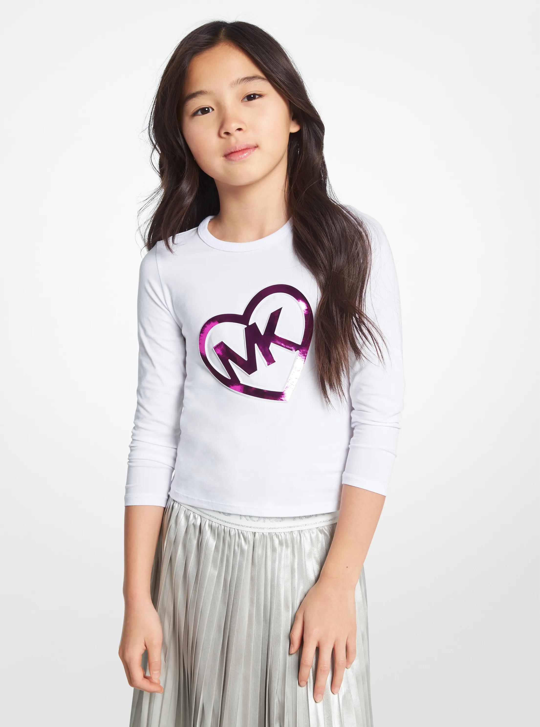 Logo Heart Stretch Cotton Jersey T-Shirt