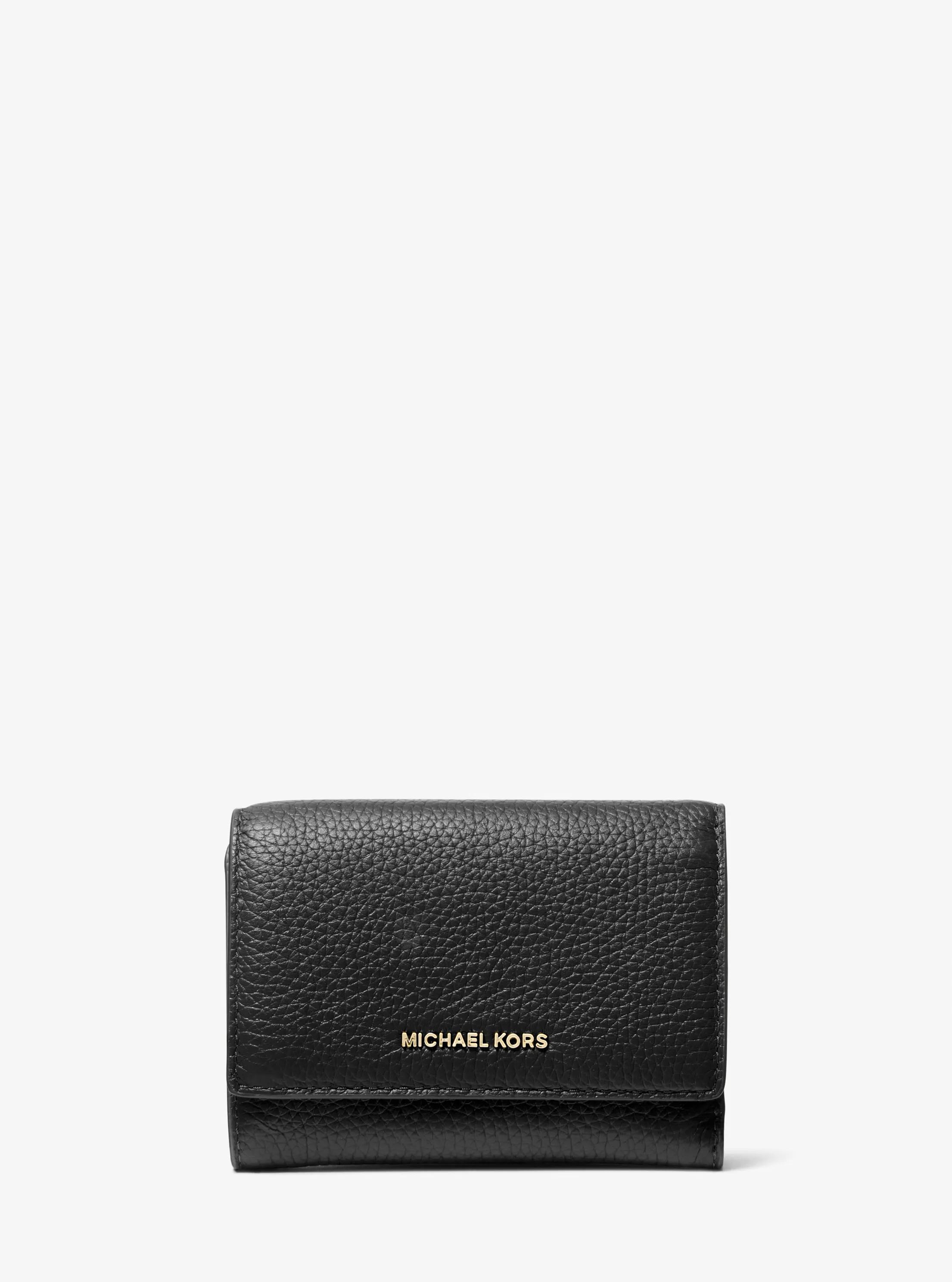 Billetera Bryant mediana de piel granulada in NEGRO | Michael Kors