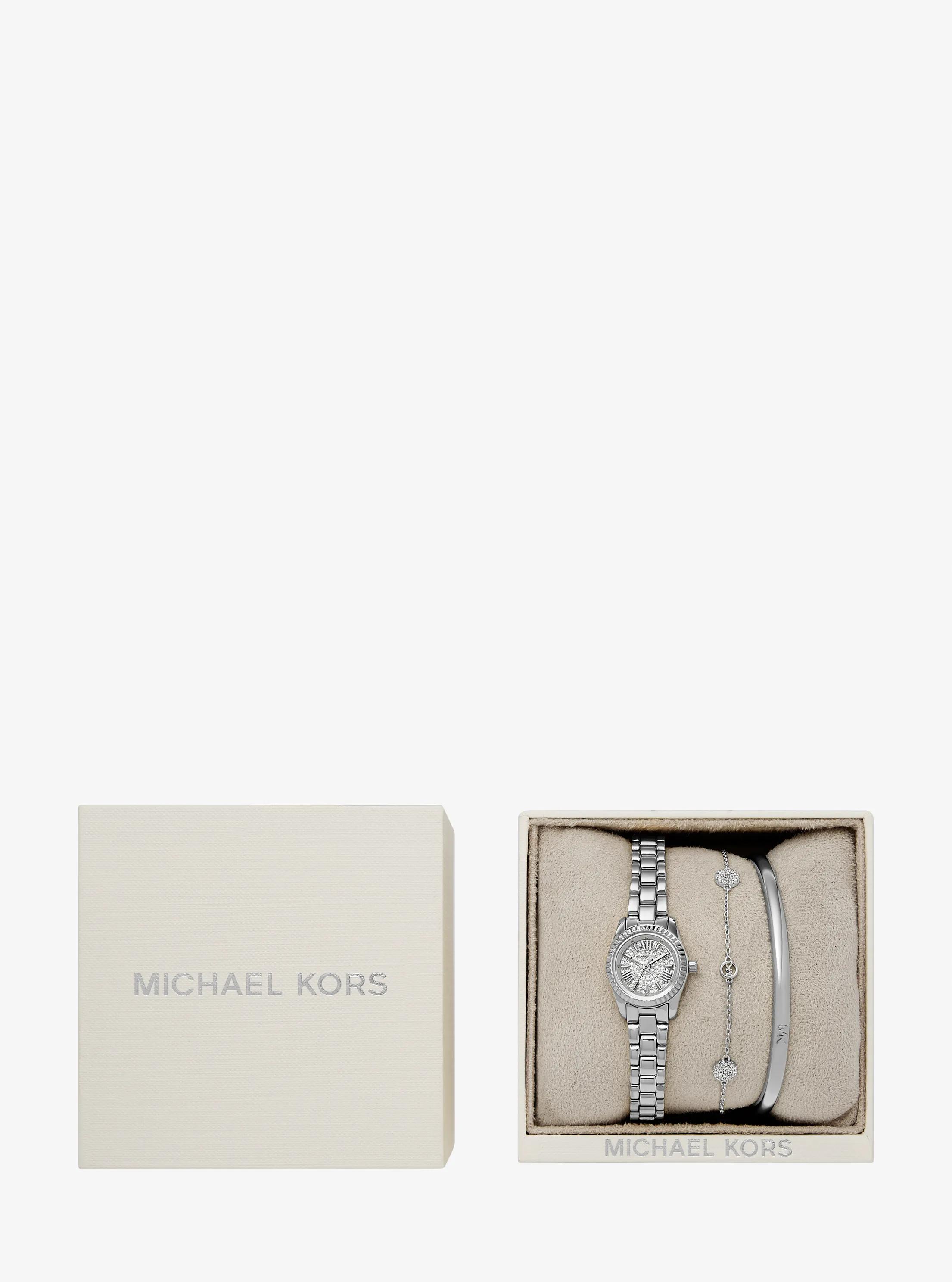 Petite Lexington Pavé Silver-Tone Watch and Jewelry Gift Set