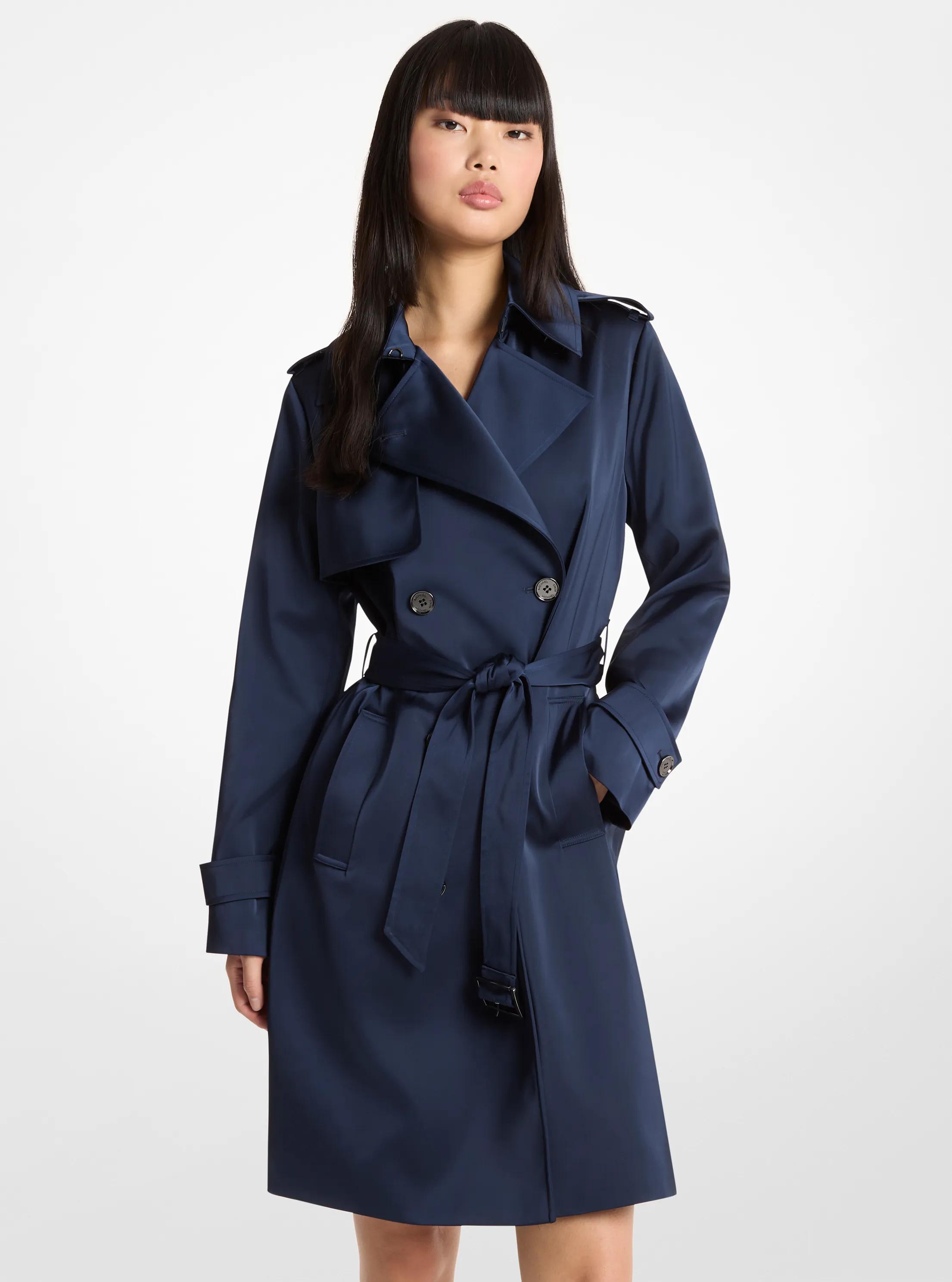 MK Trenchcoat van satijn - Blauw - Michael Kors