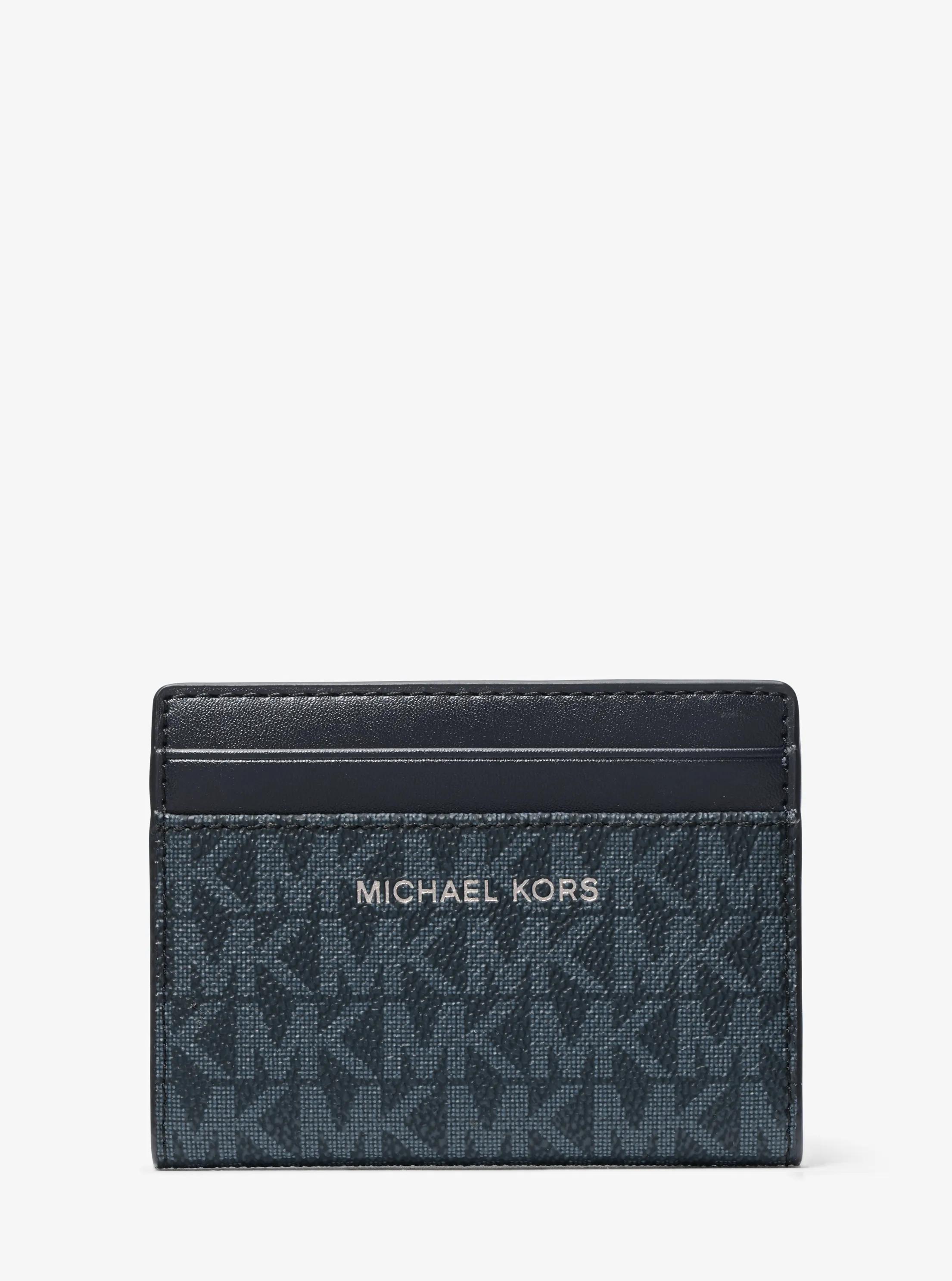 Cooper Signature Logo Bi-Fold Wallet in ADMRL/PLBLUE | Michael Kors