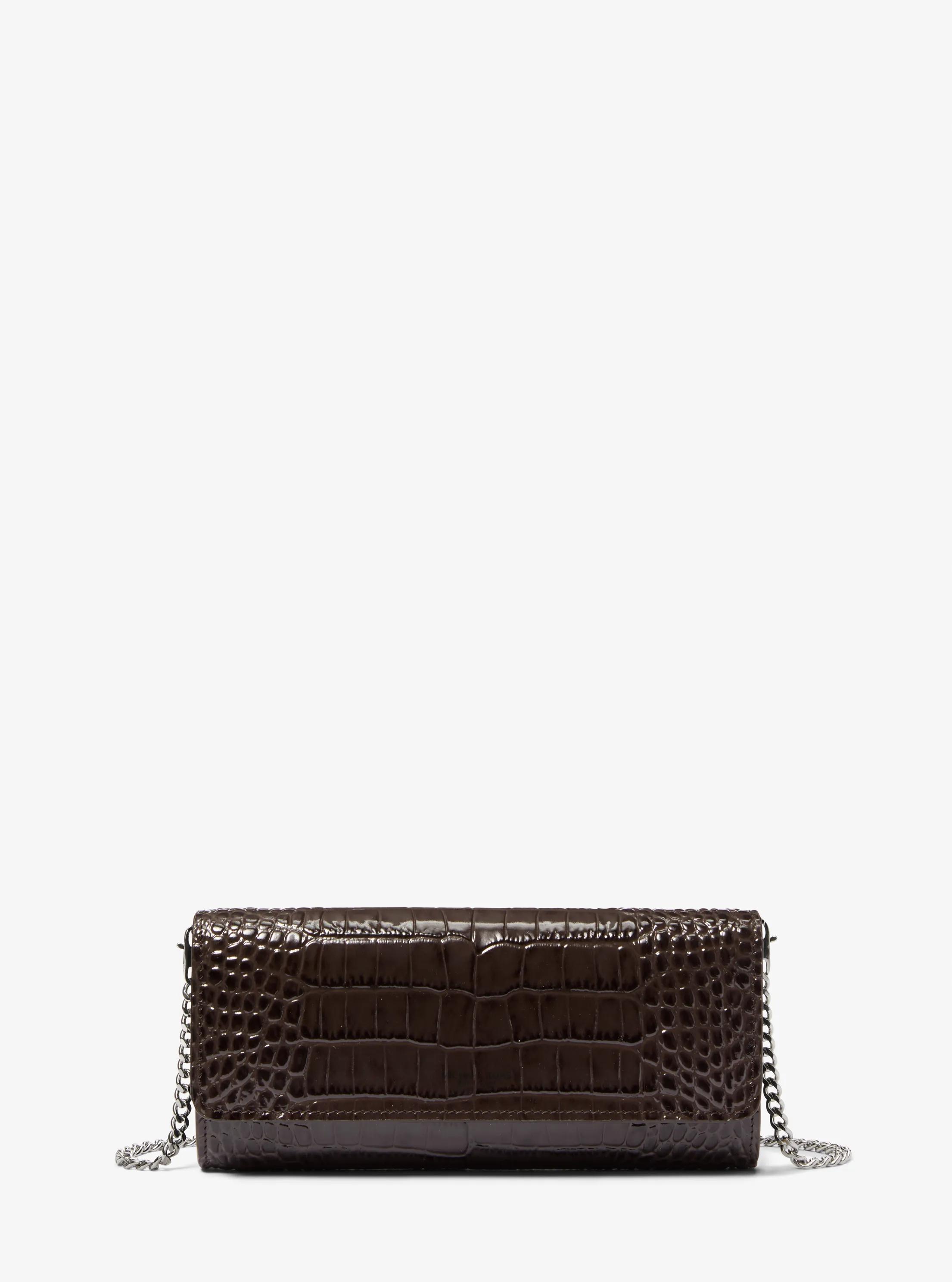 Bolso de mano Cate de charol con motivo de cocodrilo en relieve in CHOCOLATE | Michael Kors