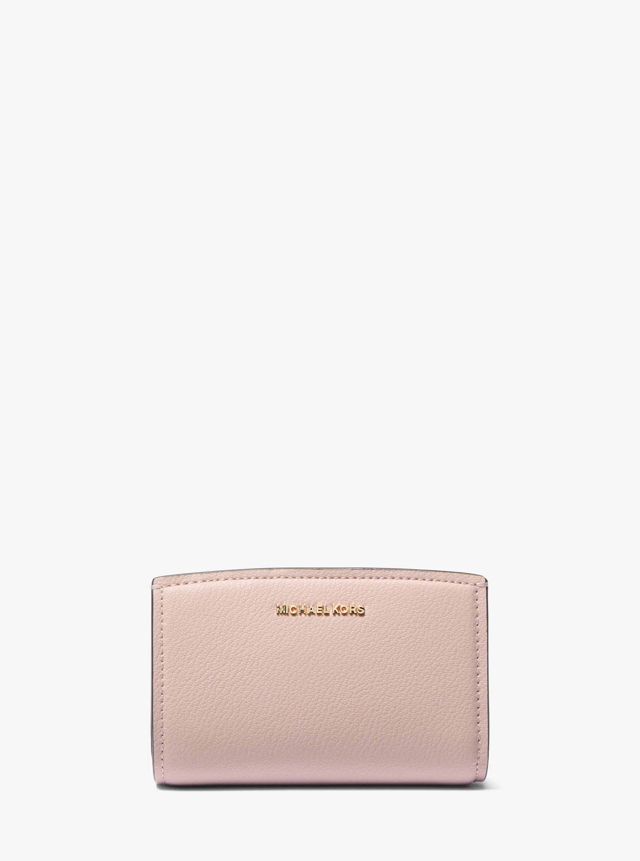 MK Portefeuille Bryant de taille moyenne en cuir grainé - Rose - Michael Kors
