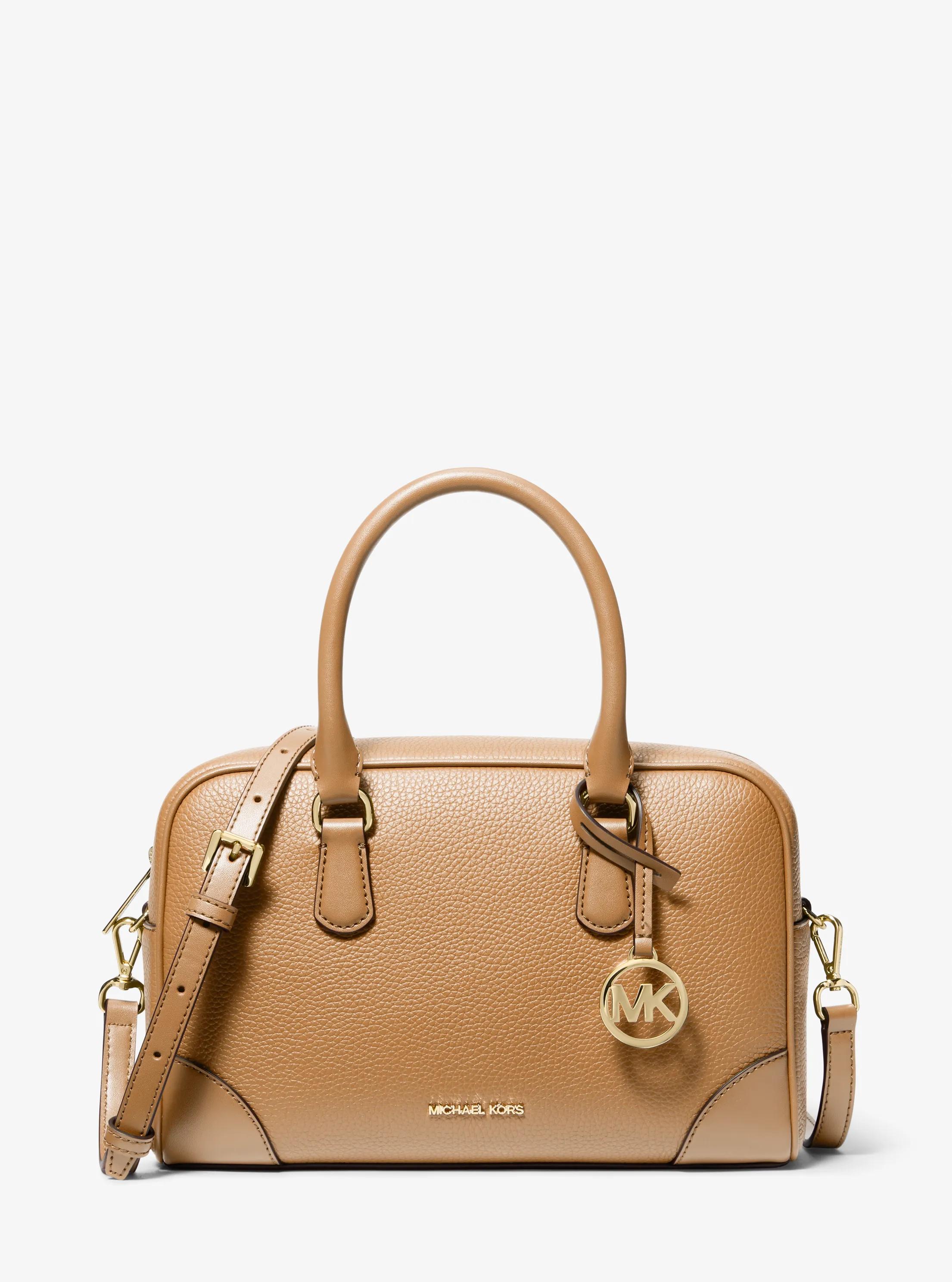 Thompson Pebbled Leather Satchel in CAMEL | Michael Kors